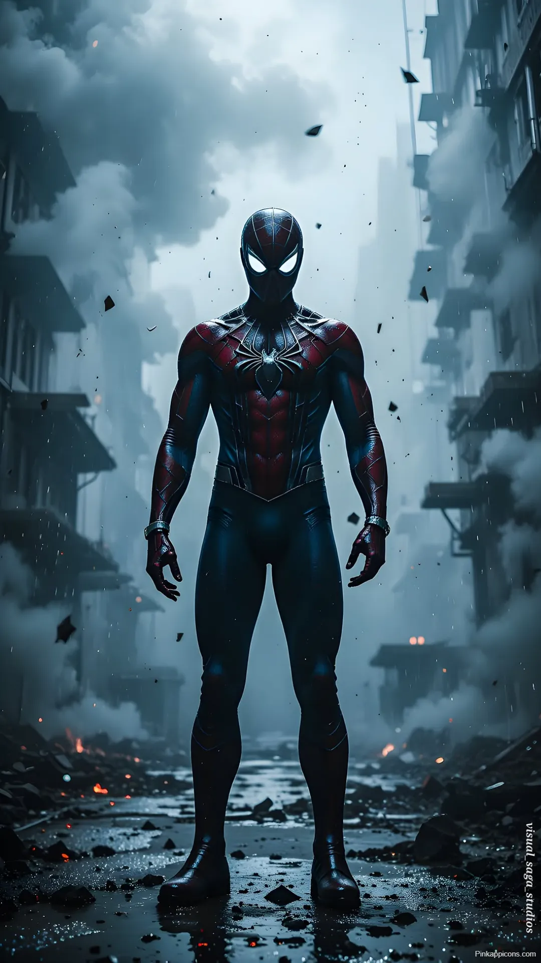 Spider Man Wallpaper Standing Strong in Ruins Spider-Man Wallpaper Standing Strong in Ruins