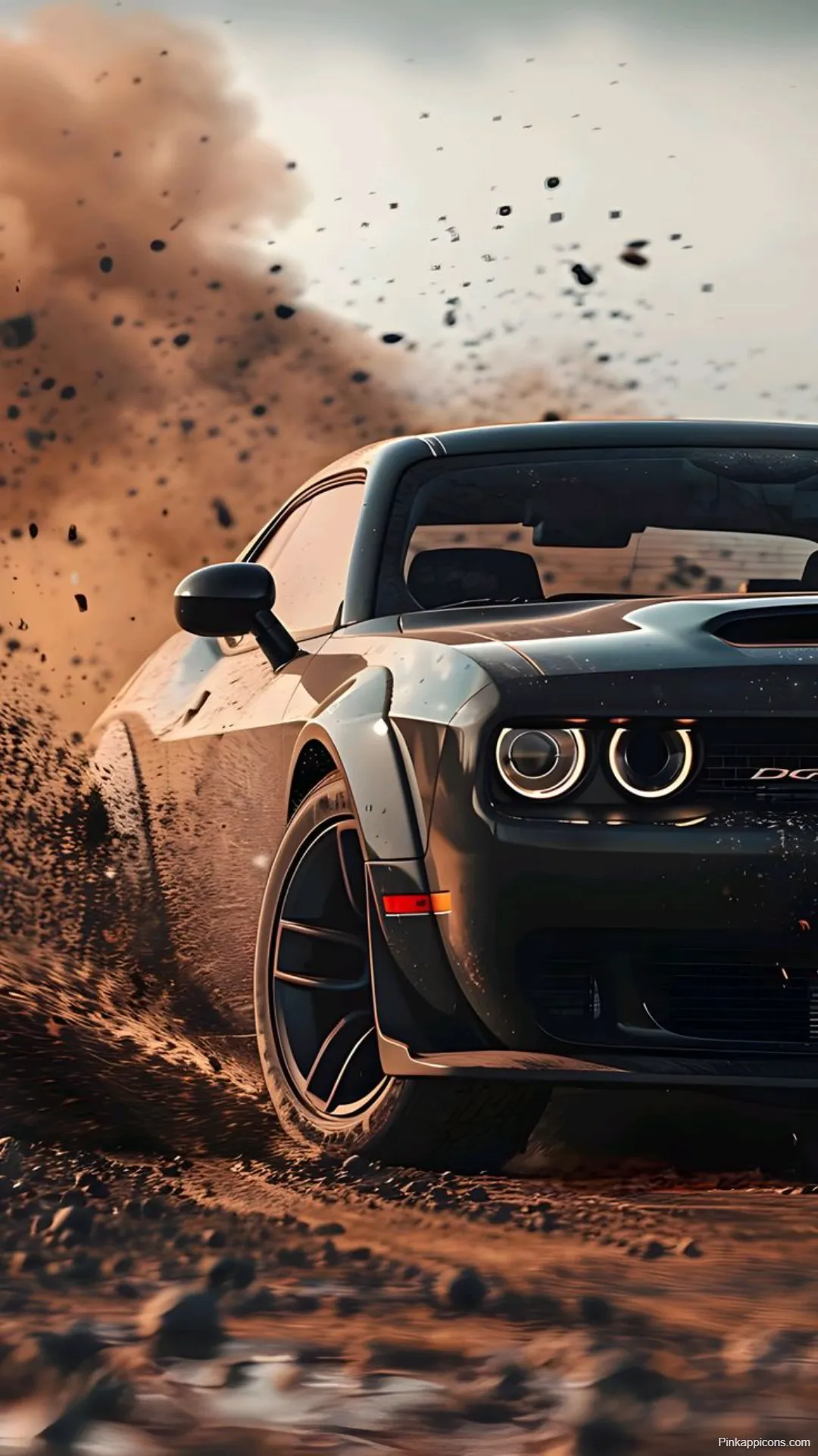 Sports Car Wallpapers Black Challenger Kicking Up Dirt Sports Car Wallpapers Black Challenger Kicking Up Dirt
