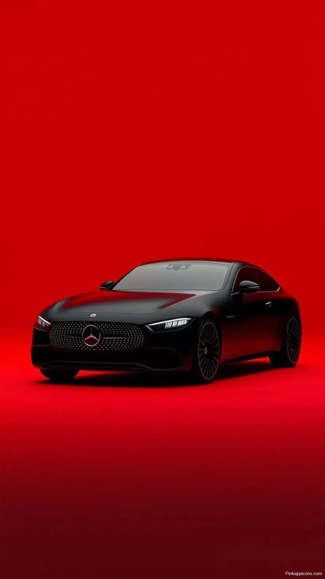 Sports Car Wallpapers Matte Black AMG GT Coupé on Red
