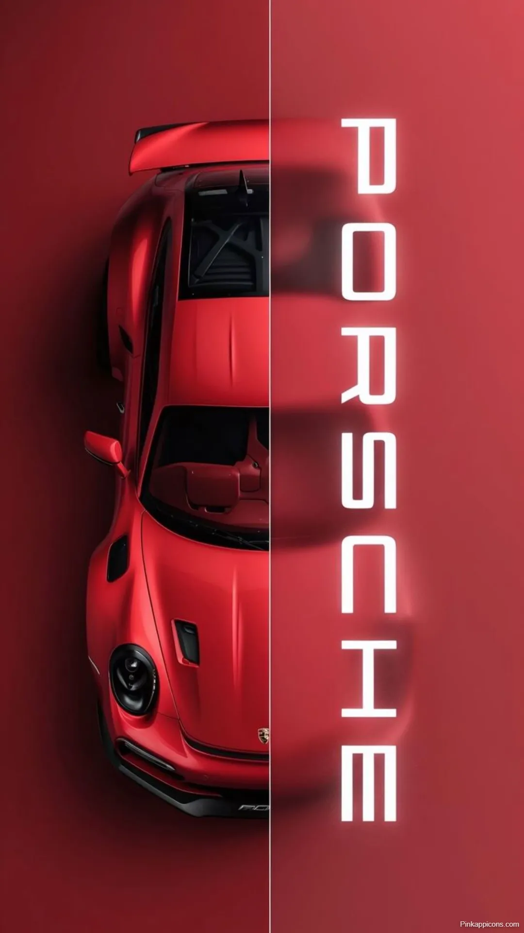 Sports Car Wallpapers Red Porsche with Vertical Logo