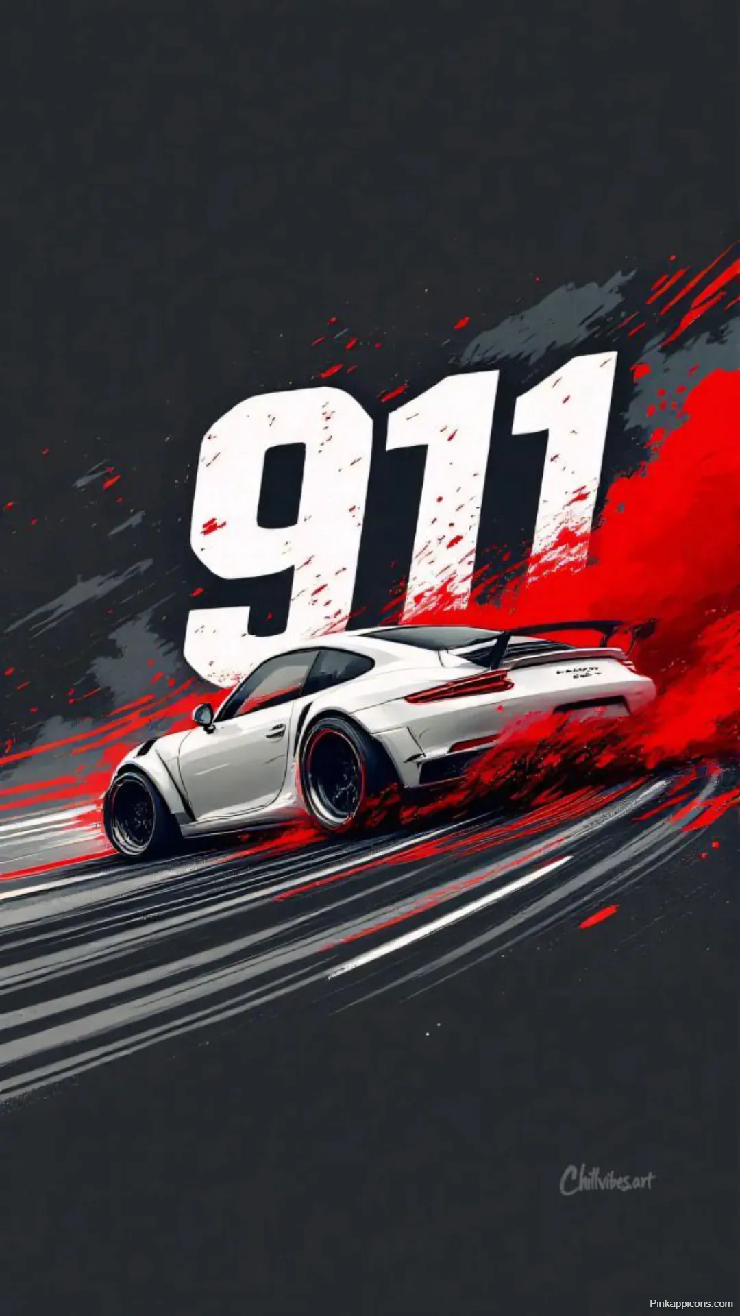 Sports Car Wallpapers White Porsche 911 in Drift Action