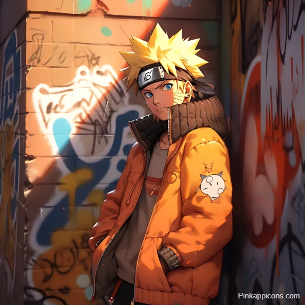 Streetwear Naruto Wallpaper Uzumaki Naruto in Urban Graffiti Setting