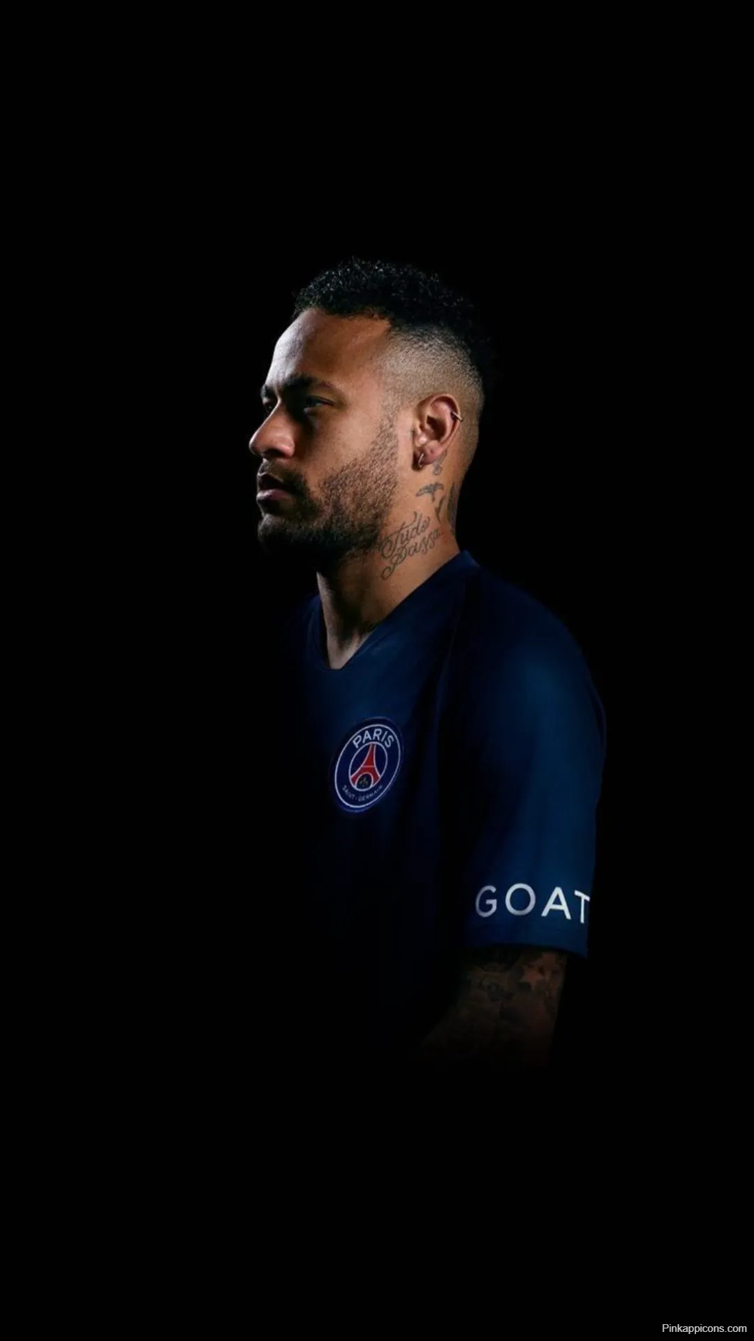 Striking Neymar Profile Wallpaper PSG Dark Blue Jersey Striking Neymar Profile Wallpaper PSG Dark Blue Jersey