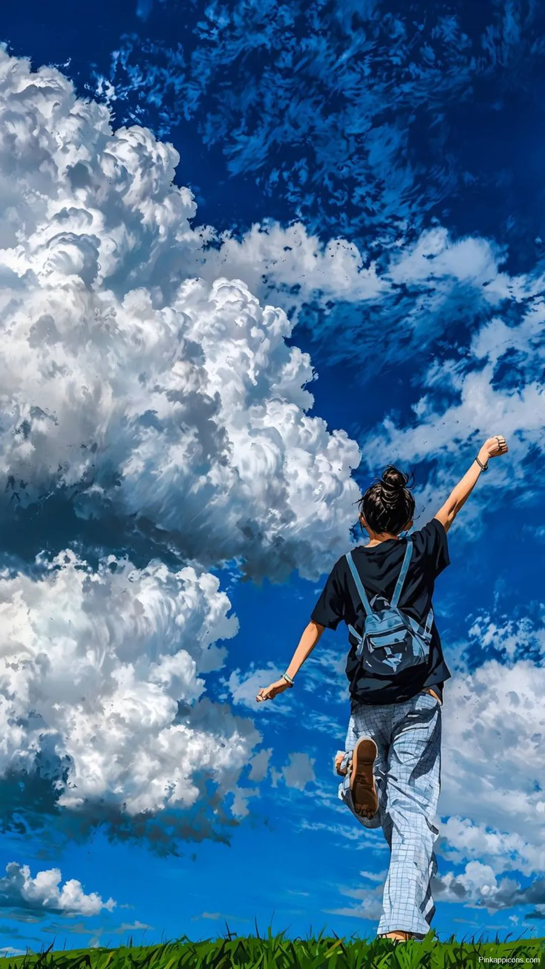 Studio Ghibli Wallpapers Person Jumping in Dramatic Sky