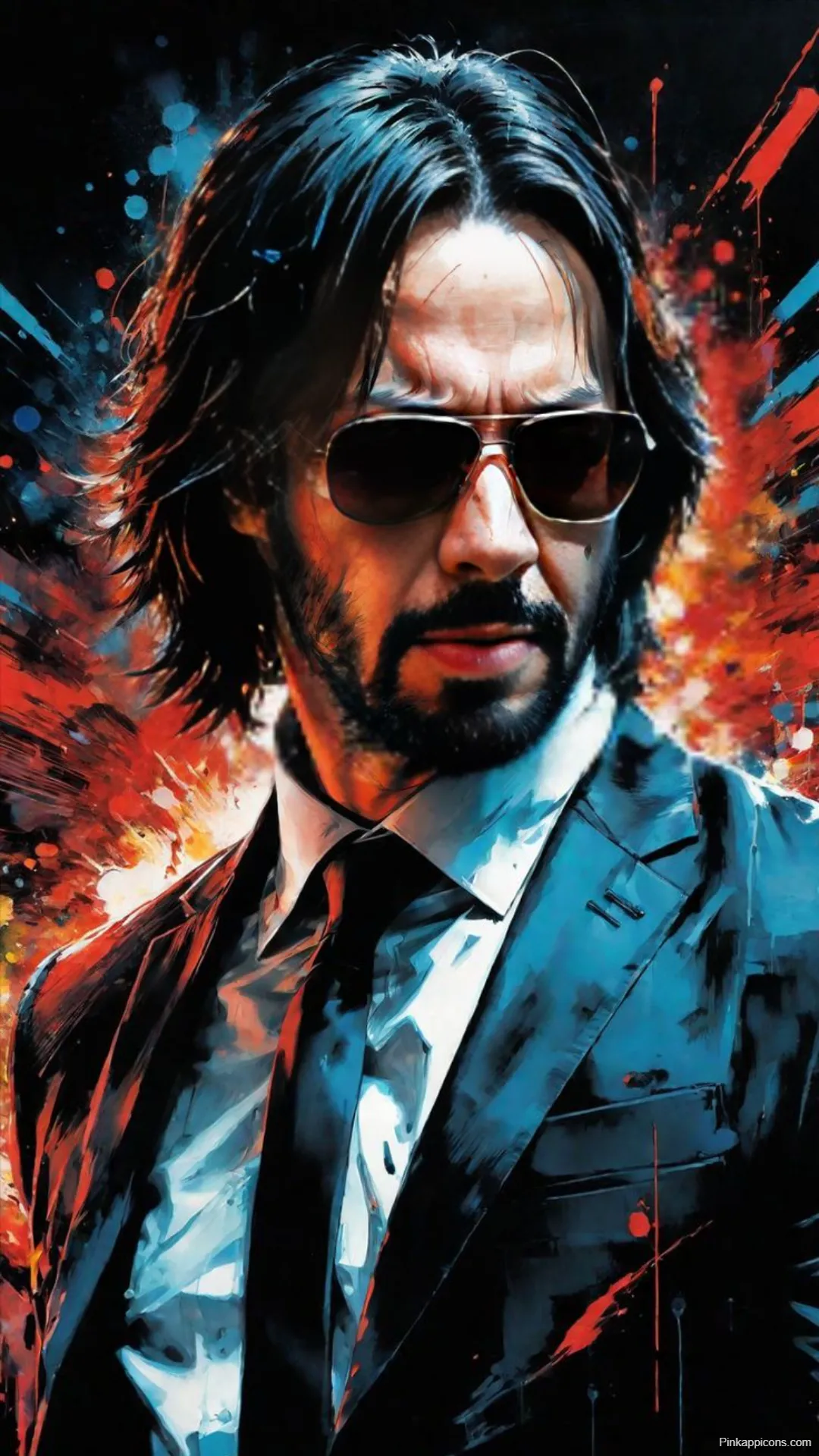 Stylish John Wick Wallpaper Sunglasses Paint Splatter