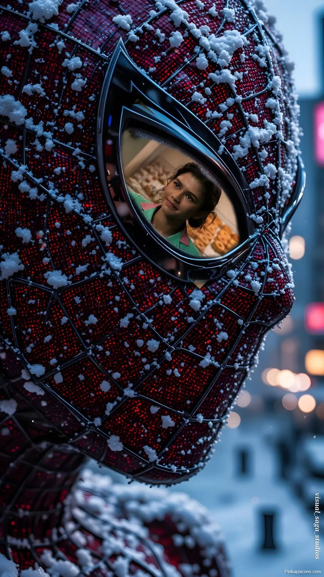 Tom Holland Spider Man Wallpaper MJ Reflection in Snow Tom Holland Spider-Man Wallpaper MJ Reflection in Snow