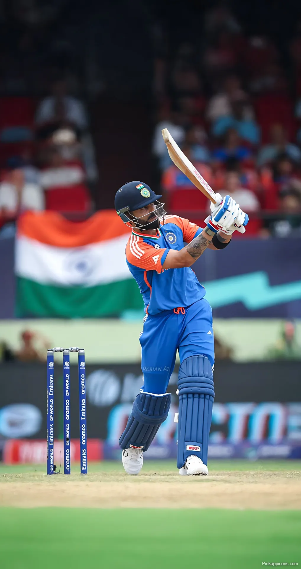 Virat Kohli Batting Wallpaper Action Shot of Indian Cricket Star