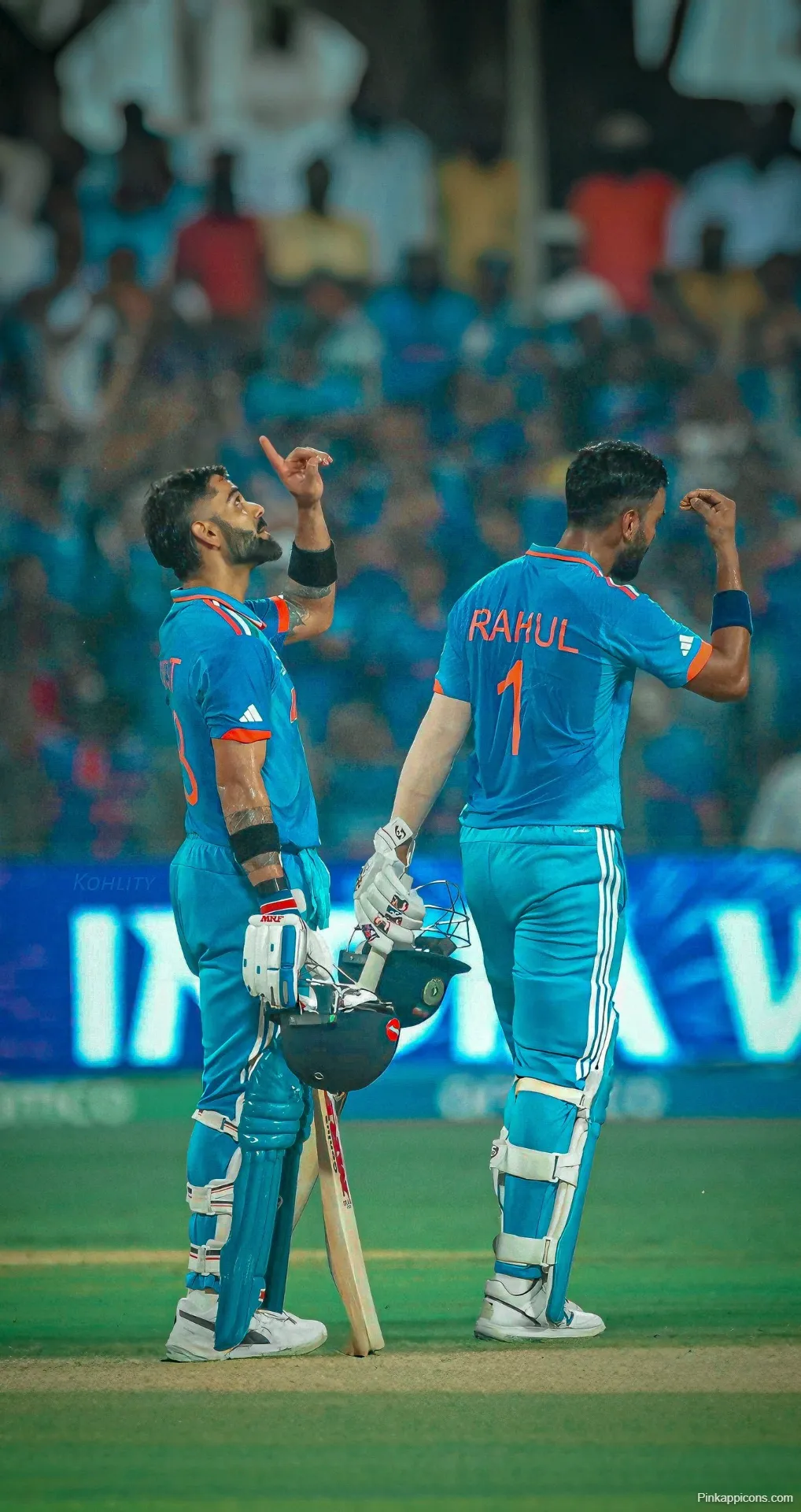 Virat Kohli & KL Rahul Wallpaper Indian Cricket Partnership Celebration