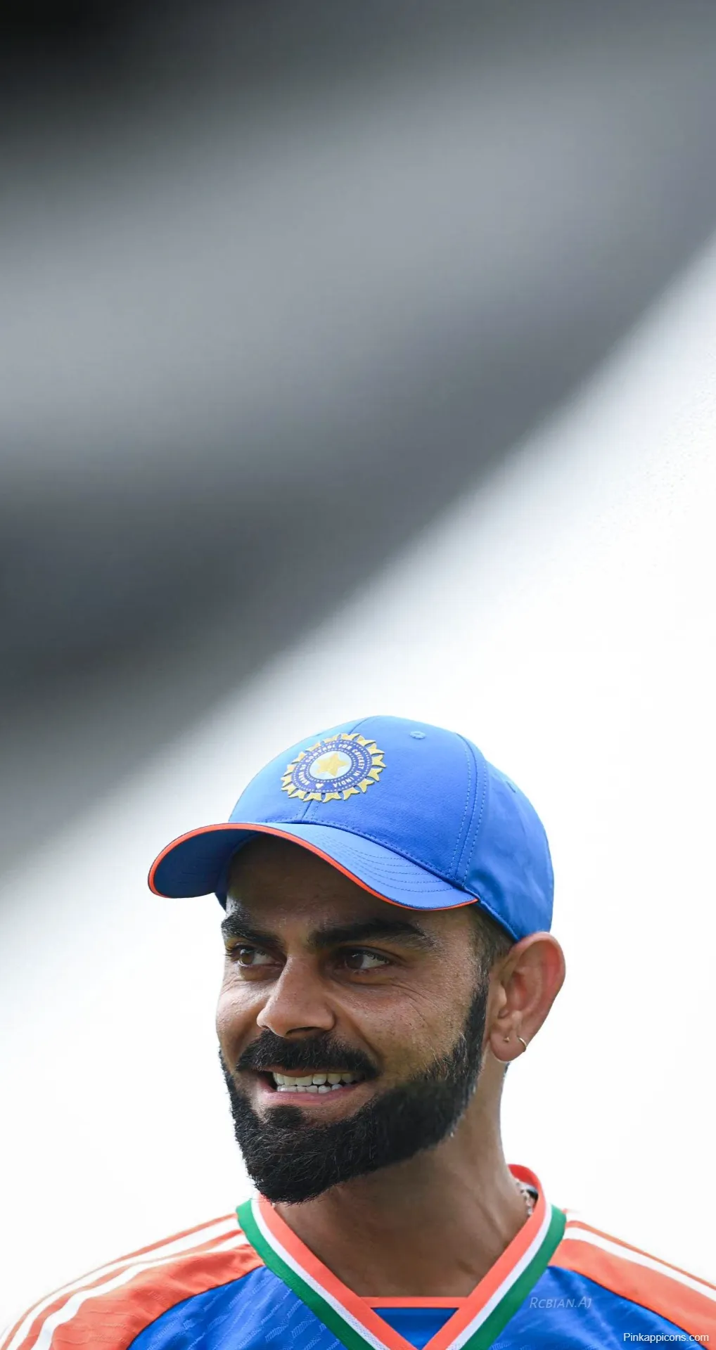 Virat Kohli Smiling Wallpaper Cheerful Close-Up of Indian Cricket Star