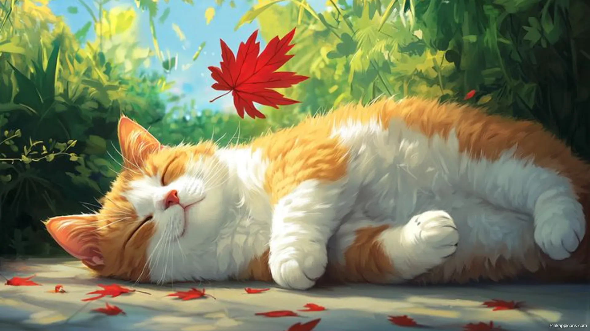 Aesthetic Cat Laptop Wallpapers Peaceful Autumn Nap HD Painting Aesthetic Cat Laptop-Wallpapers Peaceful Autumn Nap HD Painting