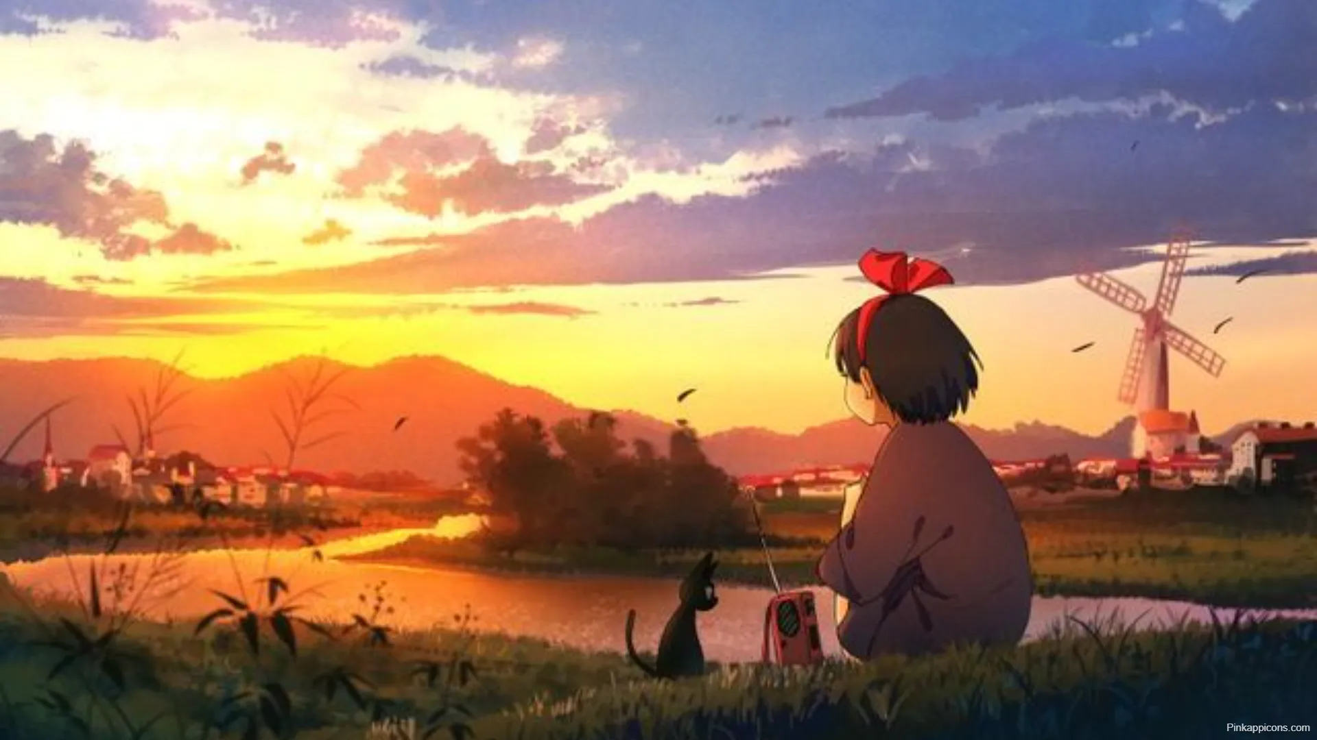 Aesthetic Kikis Delivery Service Laptop Wallpapers Cozy Ghibli Sunset Scenery Aesthetic Kiki’s Delivery Service Laptop-Wallpapers Cozy Ghibli Sunset Scenery
