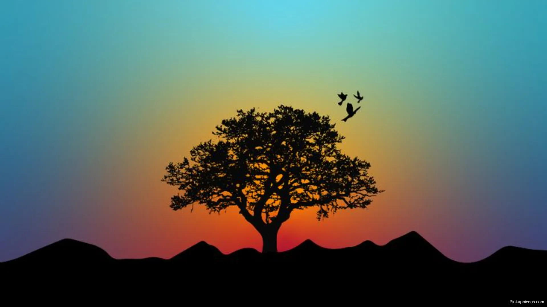 Aesthetic Sunset Laptop Wallpapers Minimalist Gradient Tree Silhouette Aesthetic Sunset Laptop-Wallpapers Minimalist Gradient & Tree Silhouette