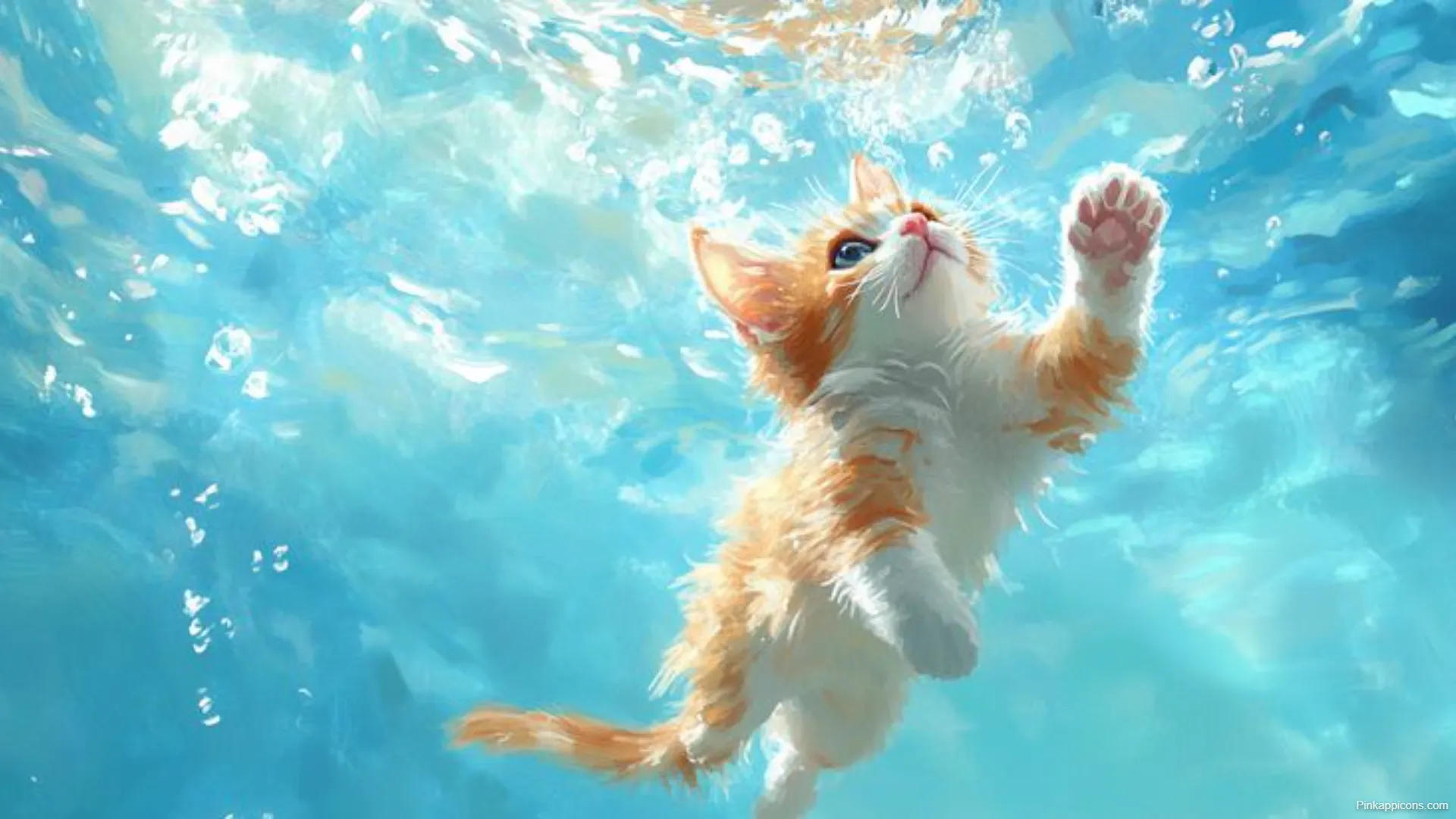 Aesthetic Underwater Cat Laptop Wallpapers Beautiful Blue Painting HD Aesthetic Underwater Cat Laptop-Wallpapers Beautiful Blue Painting HD