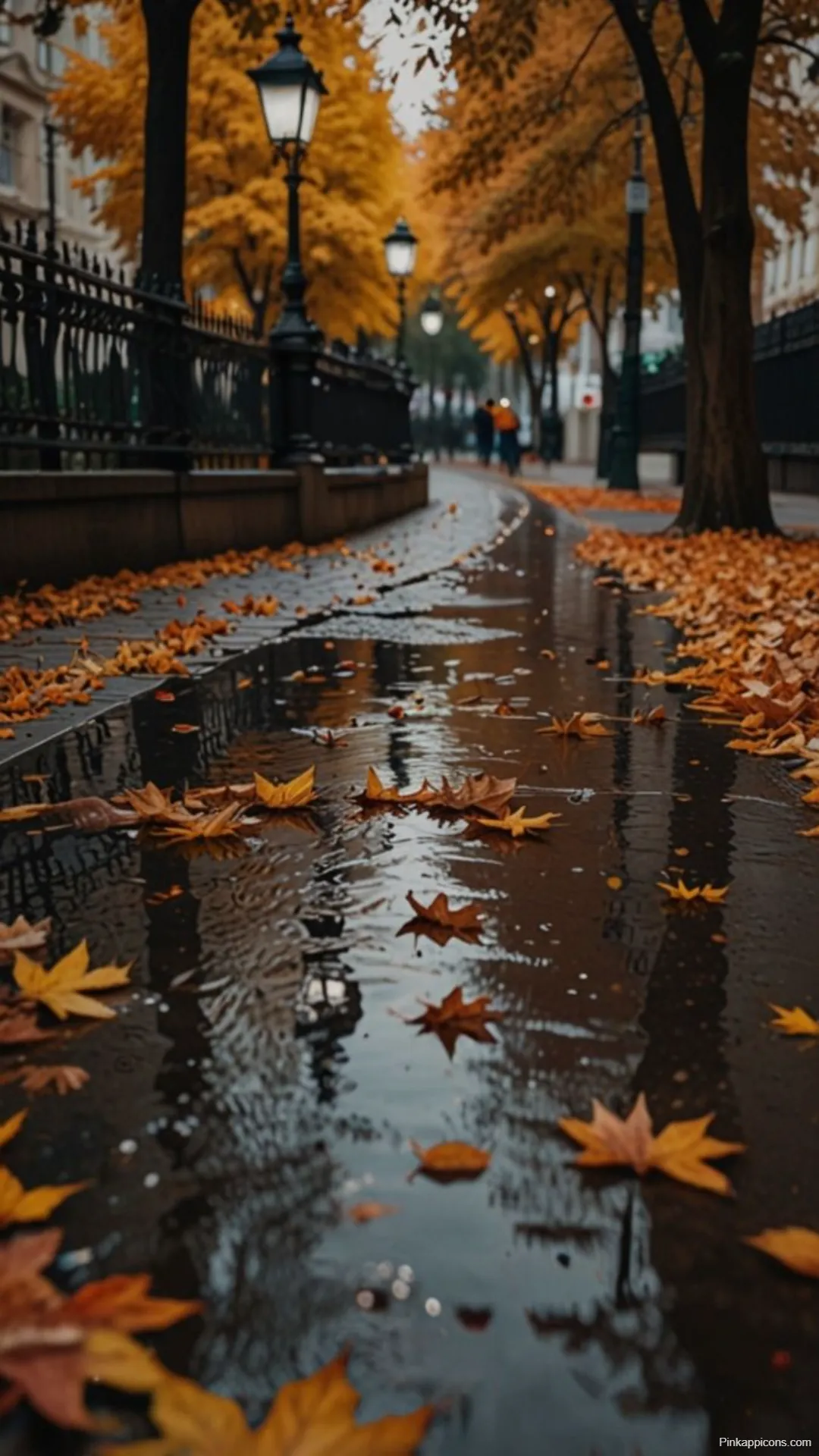 Autumn Wallpapers Cozy Rainy Street with Golden Leaves Autumn Wallpapers Cozy Rainy Street with Golden Leaves