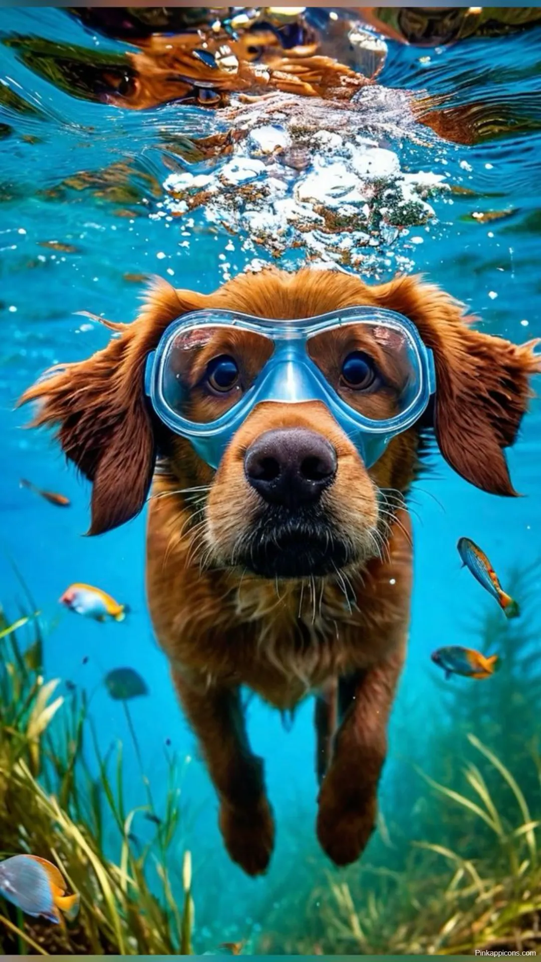 Dog Wallpapers Funny Golden Retriever with Swim Goggles Dog Wallpapers Funny Golden Retriever with Swim Goggles