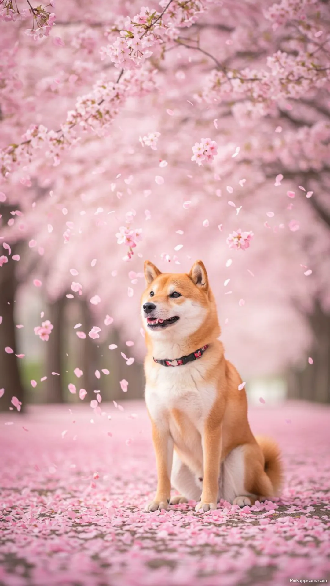 Dog Wallpapers Shiba Inu Sitting Amid Cherry Blossoms for Desktop and Mobile Dog-Wallpapers Shiba Inu Sitting Amid Cherry Blossoms for Desktop and Mobile