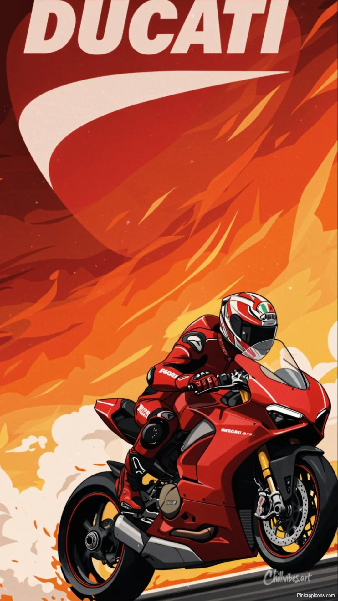 Fiery Ducati Panigale Racing Art Epic Bike Wallpapers HD Fiery Ducati Panigale Racing Art Epic Bike-Wallpapers HD
