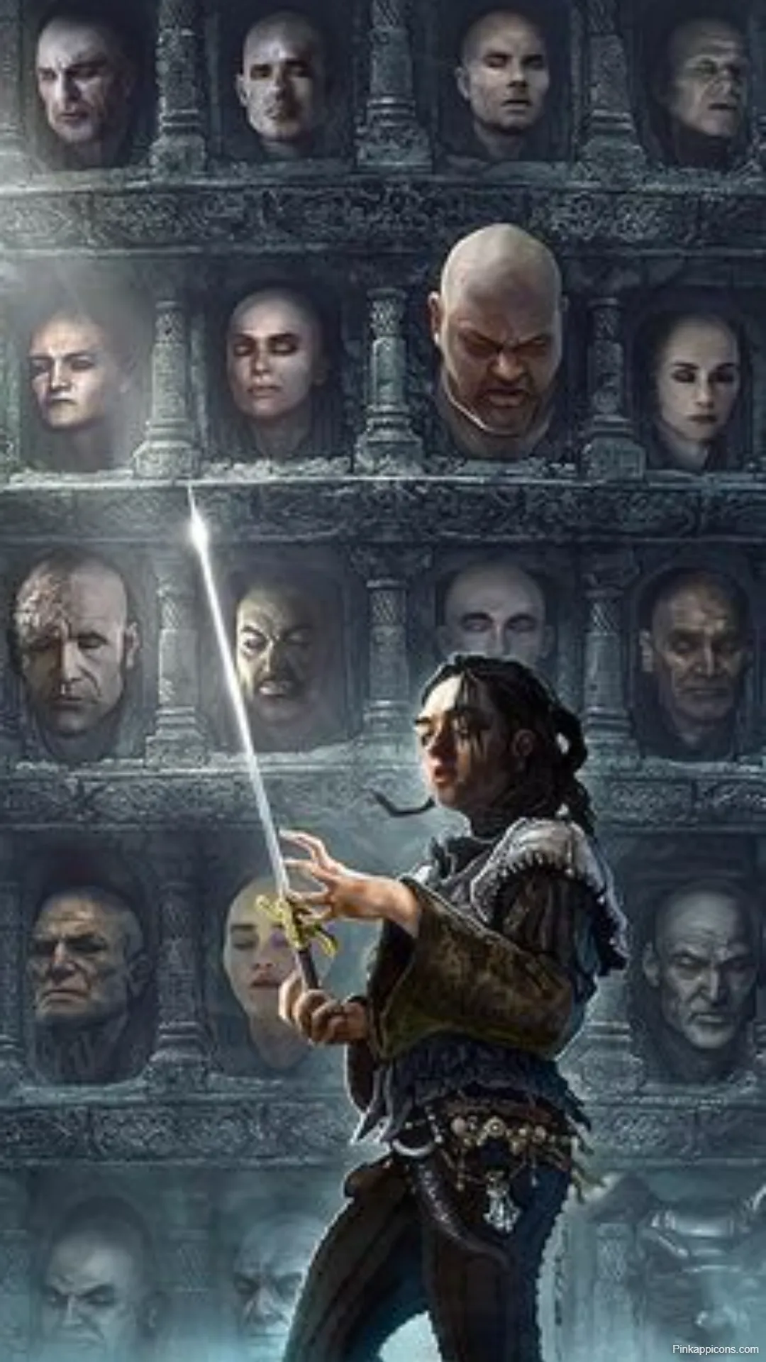 Game of Thrones Wallpapers Arya Stark in the Hall of Faces Art