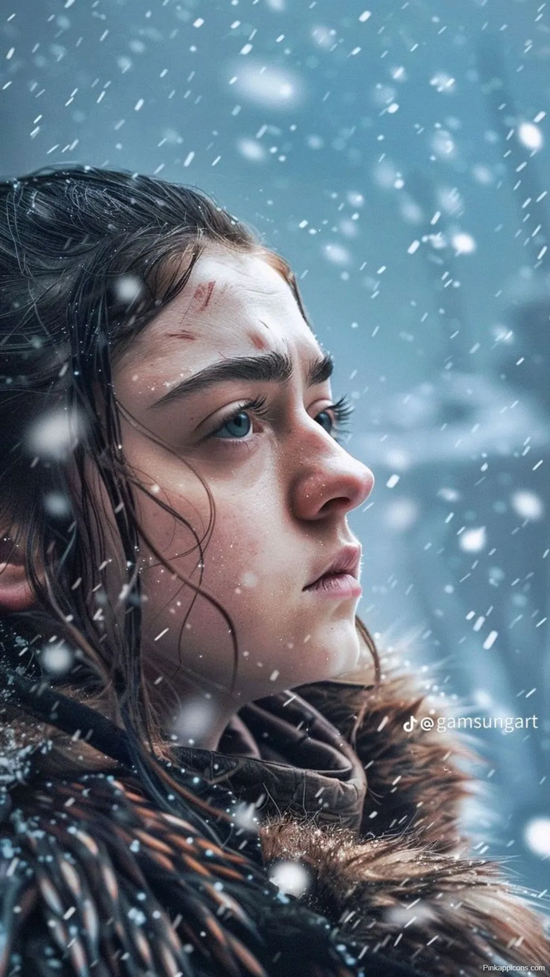 Game of Thrones Wallpapers Arya Stark in the Snow Art