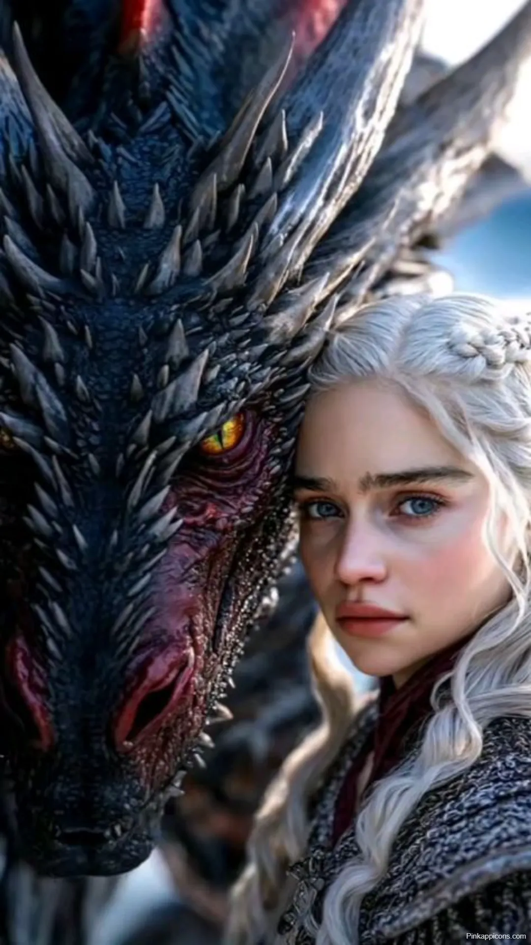 Game of Thrones Wallpapers Daenerys and Drogon Portrait Art