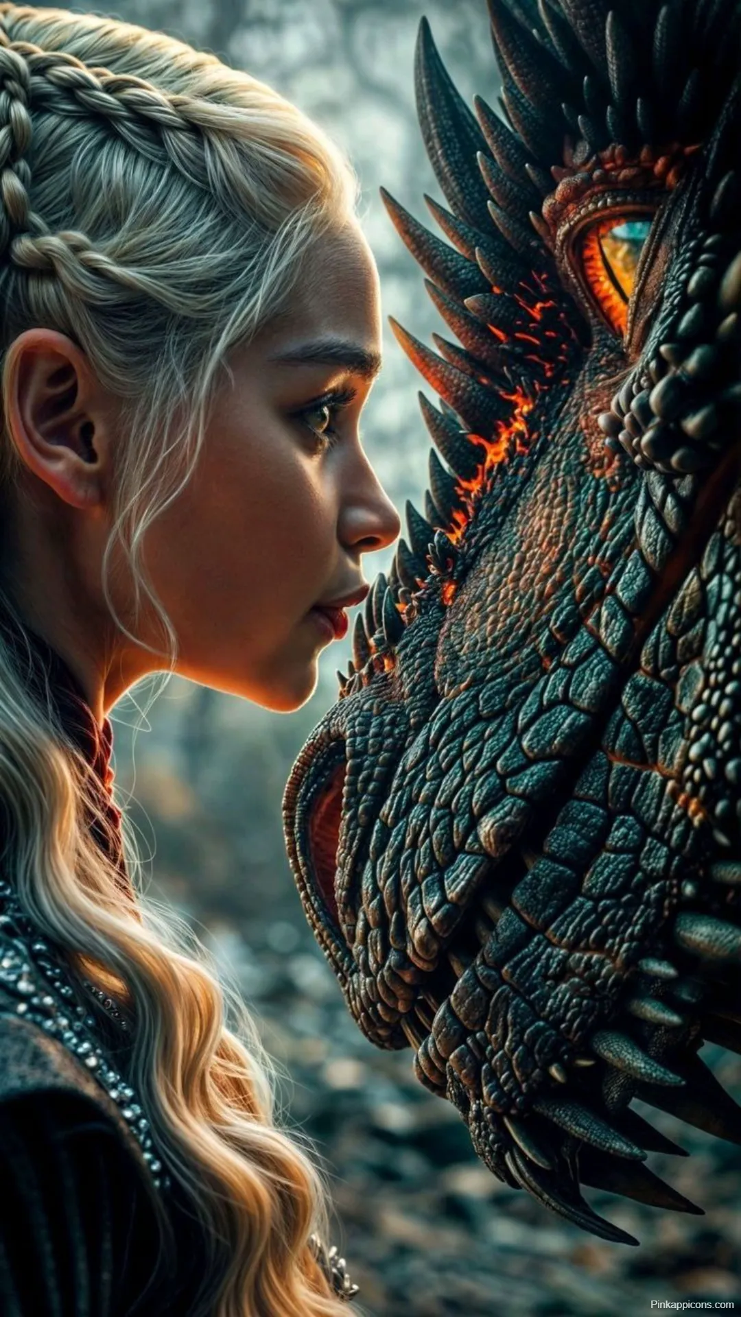 Game of Thrones Wallpapers Daenerys and Her Dragon Drogon Art