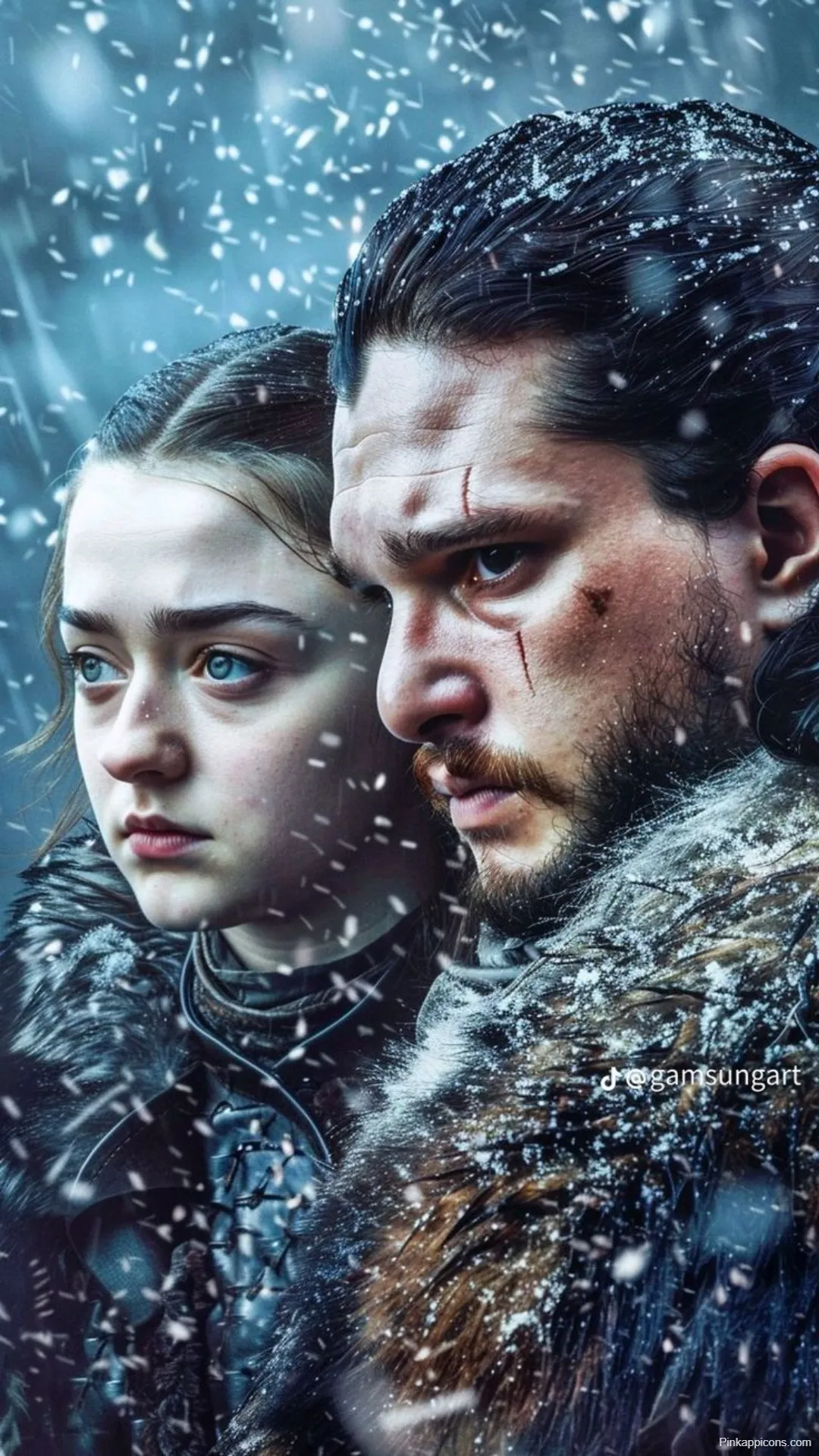 Game of Thrones Wallpapers Jon Snow and Arya Stark Fan Art