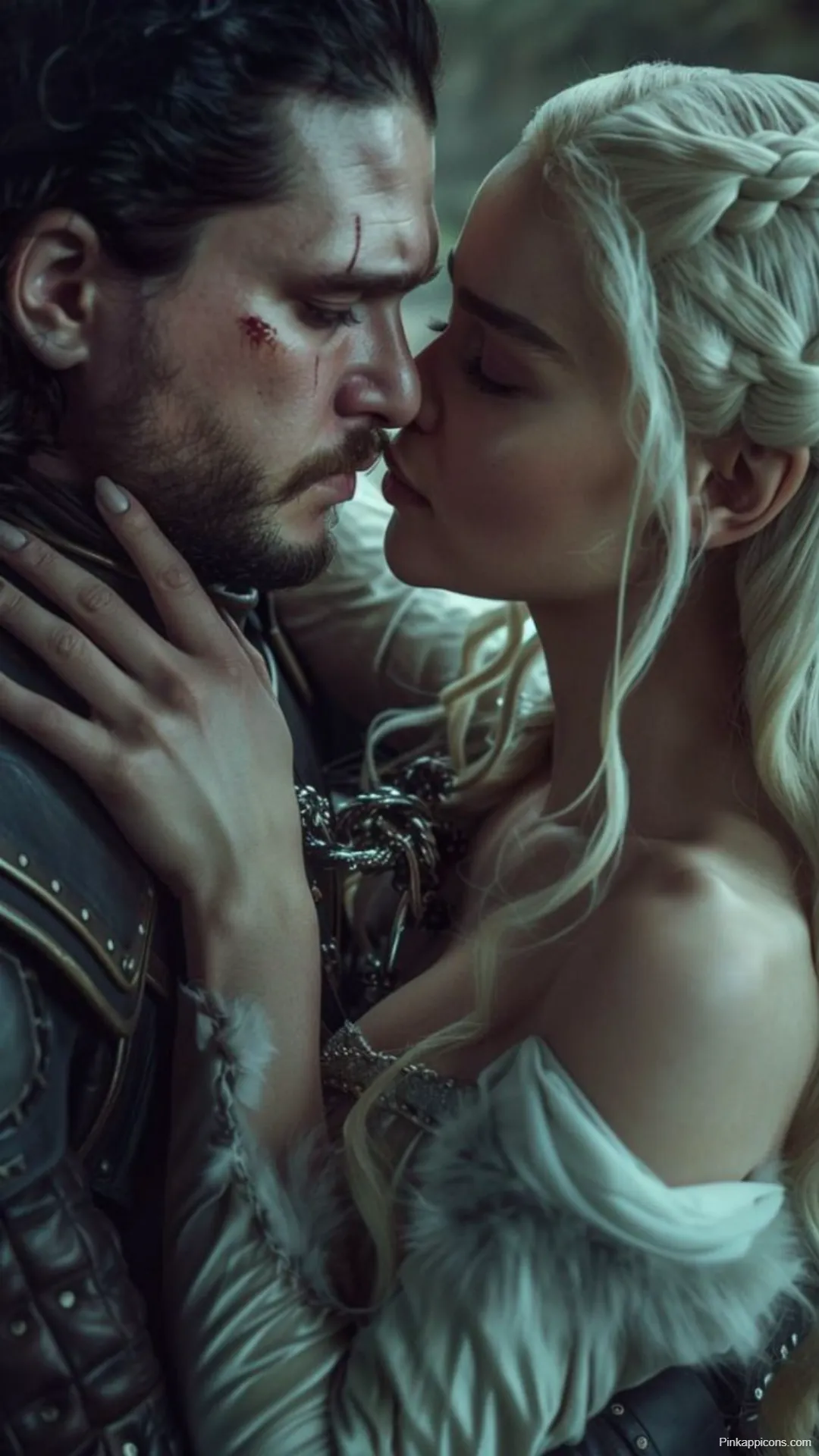 Game of Thrones Wallpapers Jon Snow and Daenerys Romantic Kiss