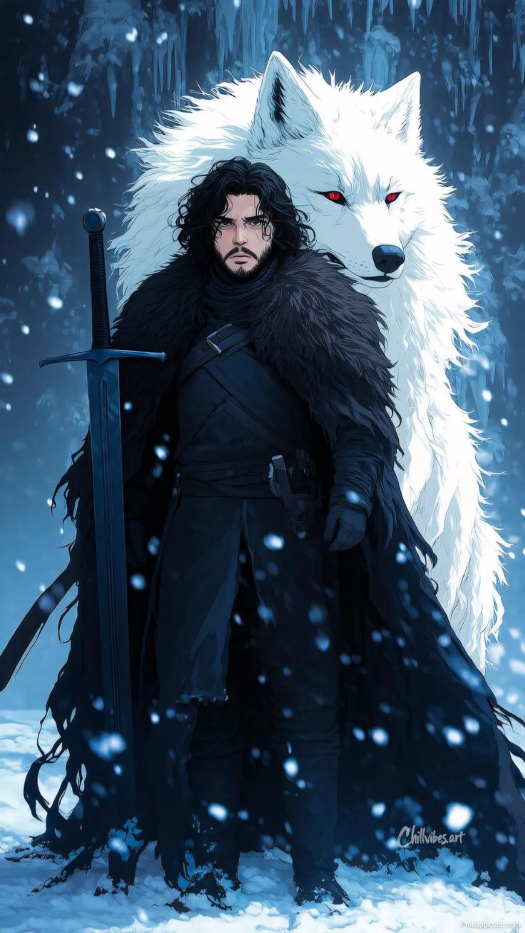 Game of Thrones Wallpapers Jon Snow and Ghost Fan Art