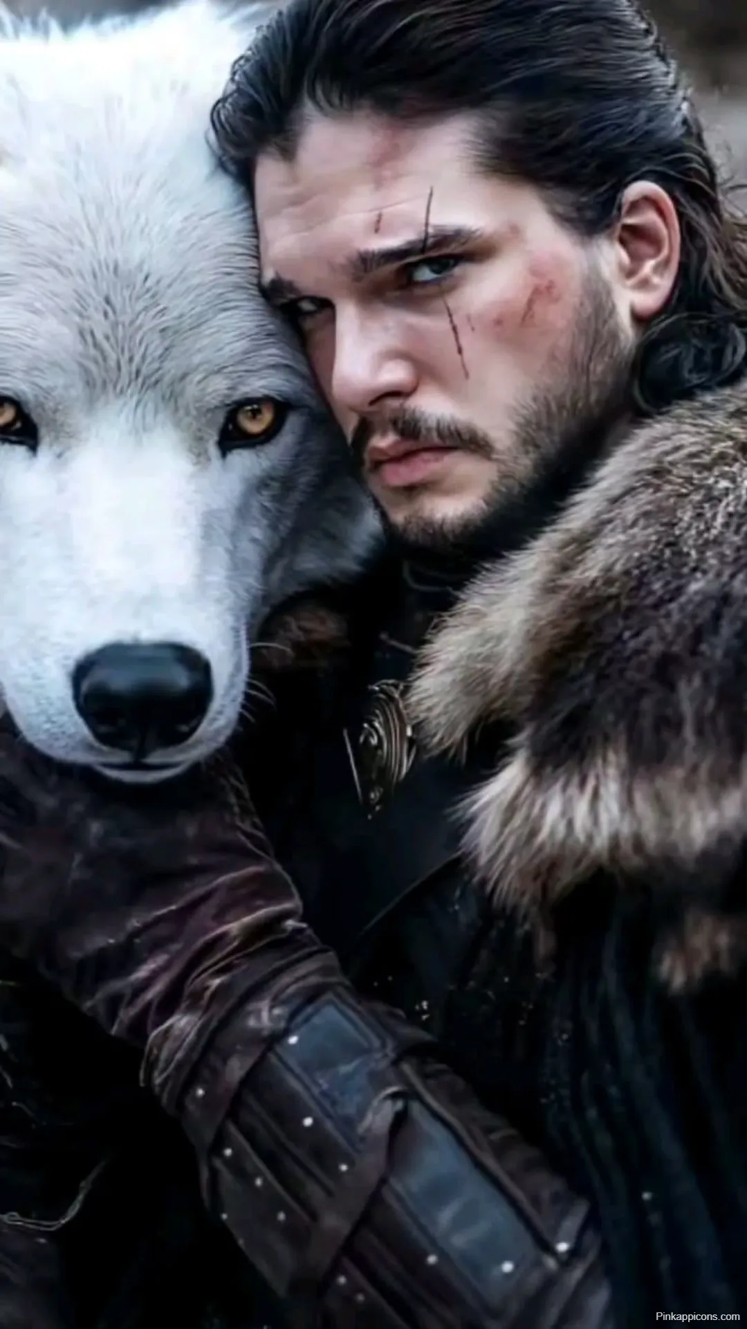 Game of Thrones Wallpapers Jon Snow and His Direwolf Ghost