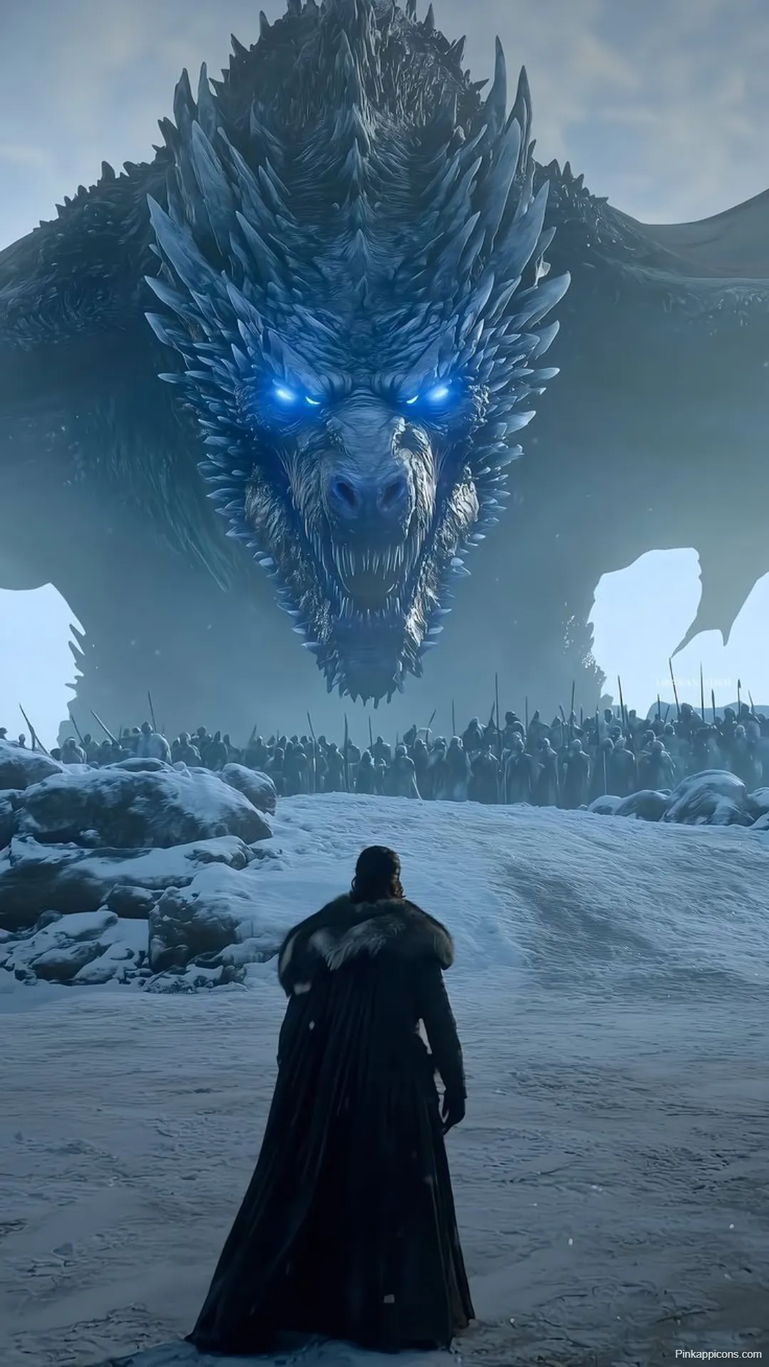 Game of Thrones Wallpapers Jon Snow vs The Ice Dragon Viserion