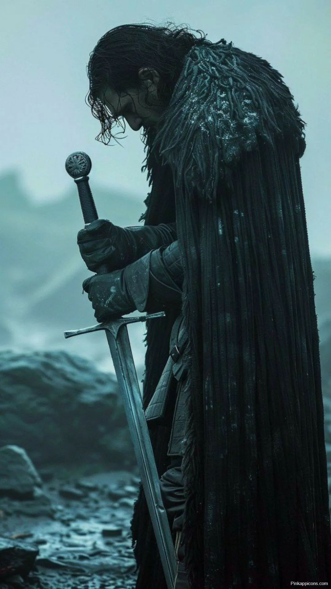 Game of Thrones Wallpapers Jon Snow with His Sword, Longclaw