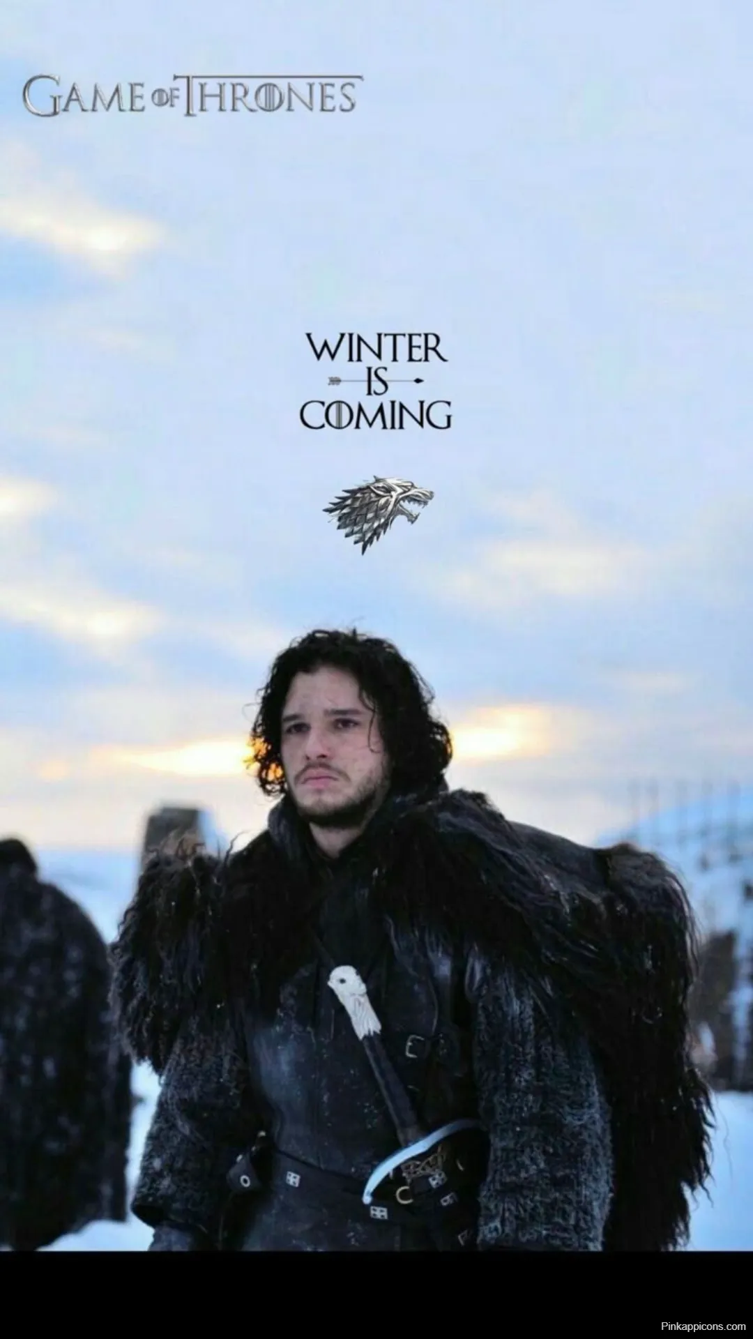 Game of Thrones Wallpapers Jon Snow with Winter is Coming Quote