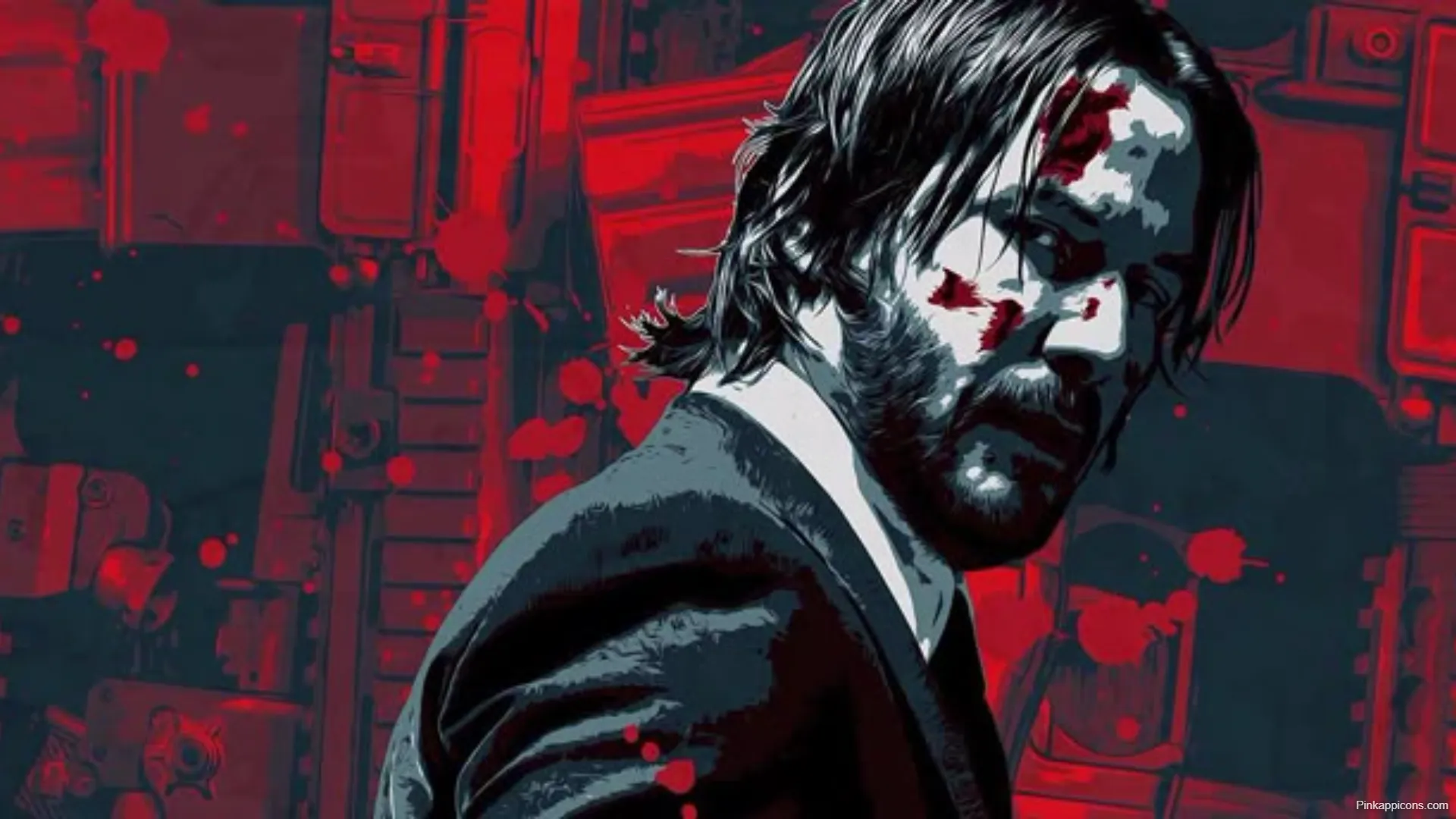 Red and Black John Wick Laptop Wallpapers Stylized Keanu Reeves Art Red and Black John Wick Laptop-Wallpapers Stylized Keanu Reeves Art