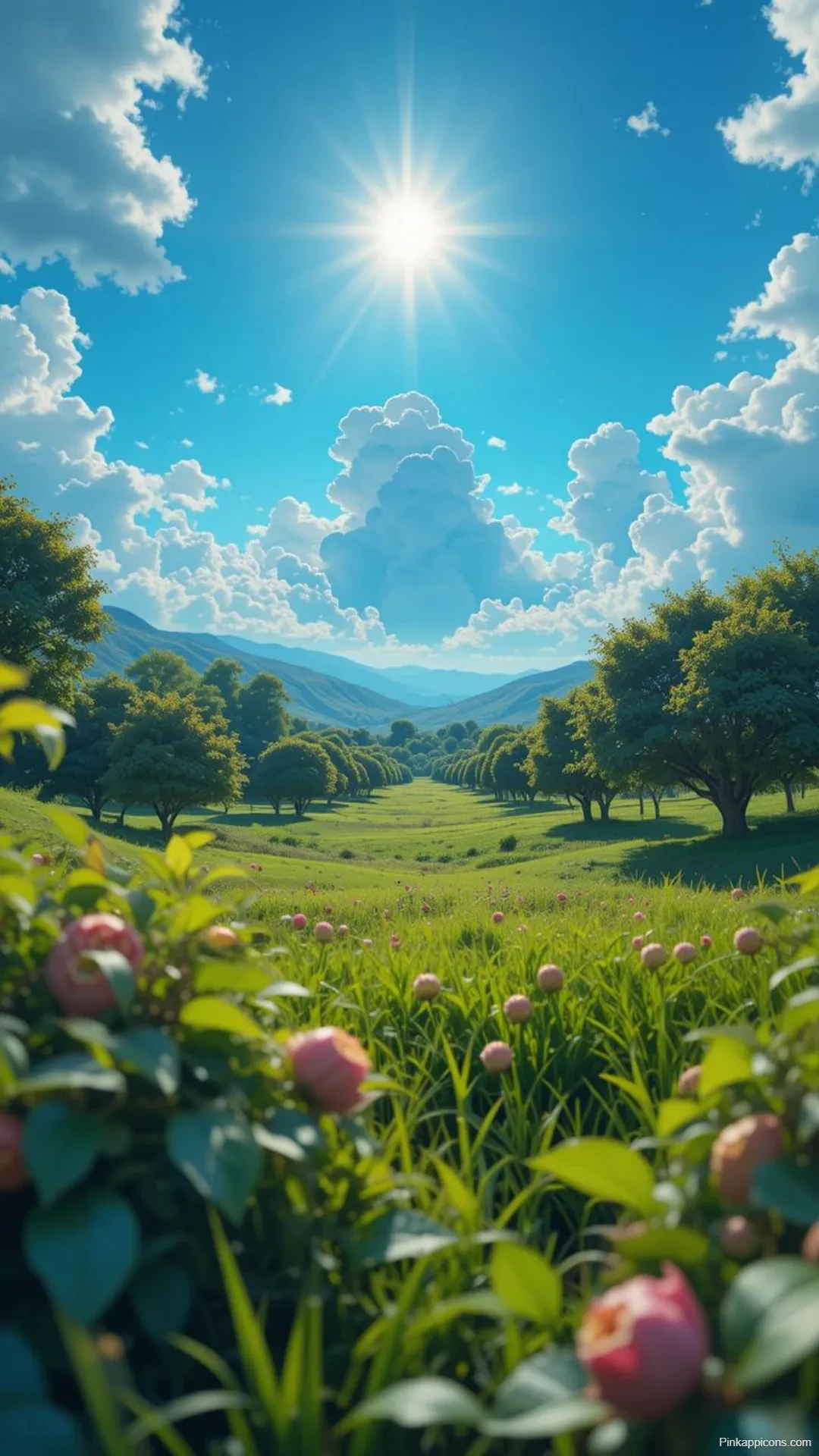 Sunlit Valley Blooming Flowers Beautiful Sunrise Wallpapers Sunlit Valley & Blooming Flowers Beautiful Sunrise-Wallpapers