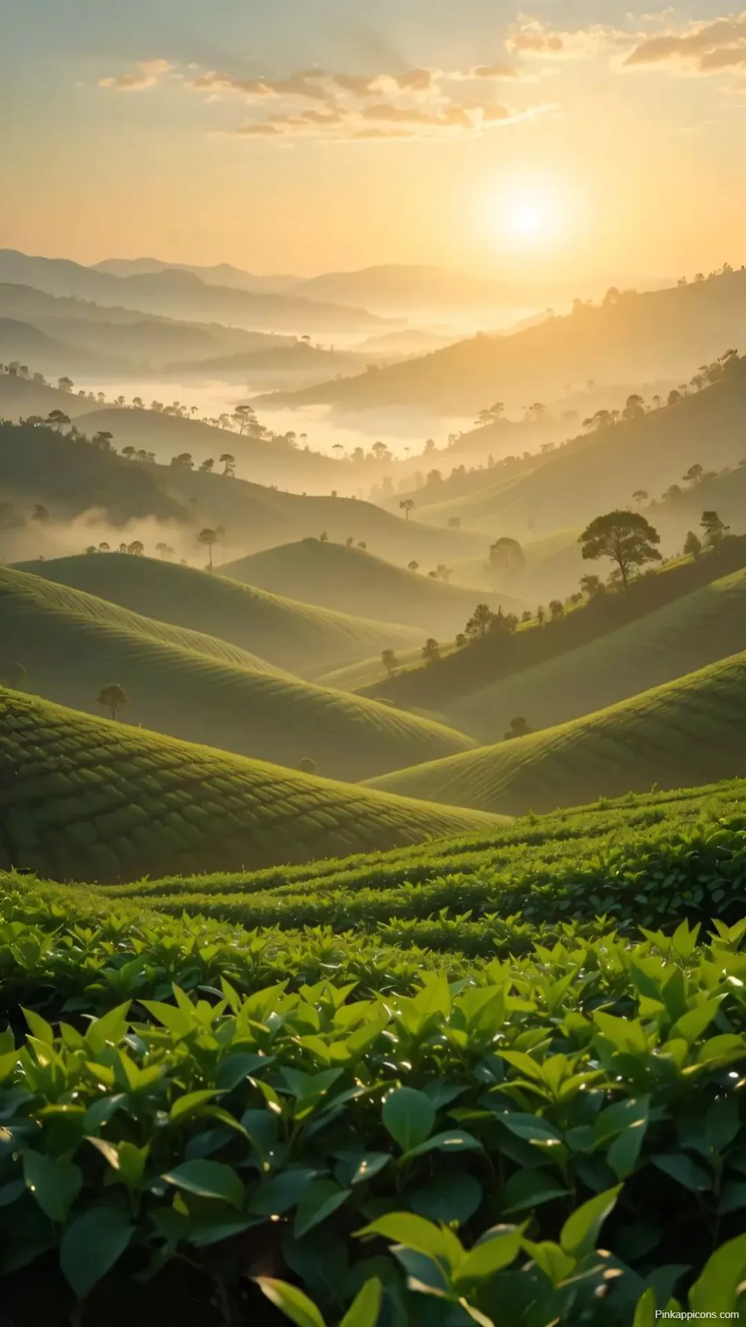 Sunrise Wallpapers Golden Dawn on Lush Tea Plantations Sunrise Wallpapers Golden Dawn on Lush Tea Plantations