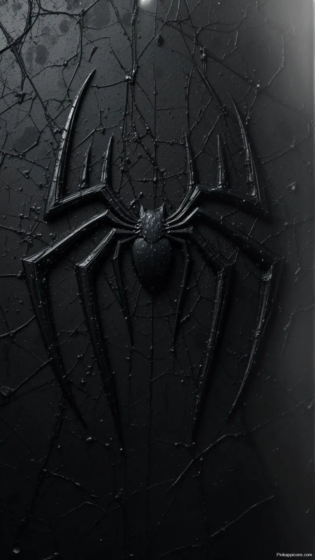 3D Spider-Man Black Suit Logo Black Wallpapers [4K]