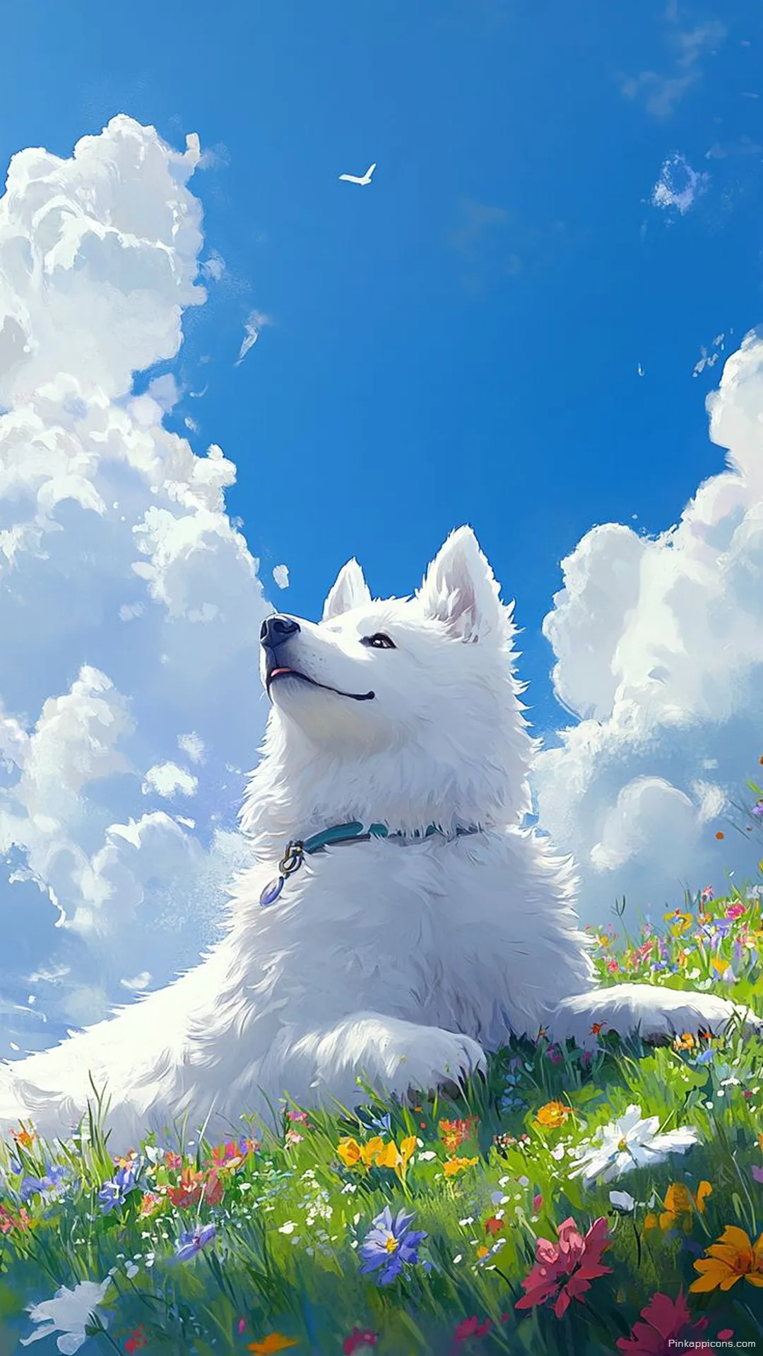 Adorable Dog Lying in Flowers Cute Dog Wallpaper Adorable Dog Lying in Flowers Cute Dog Wallpaper