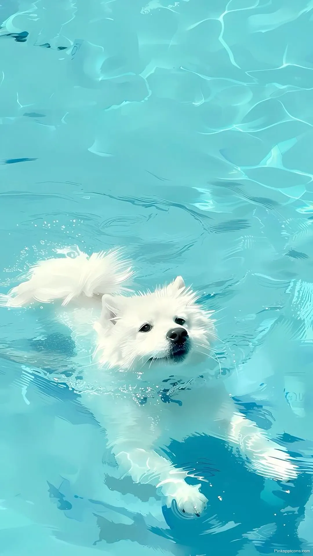 Adorable Dog in Blue Water Cute Dog Wallpaper for Mobile Adorable Dog in Blue Water Cute Dog Wallpaper for Mobile