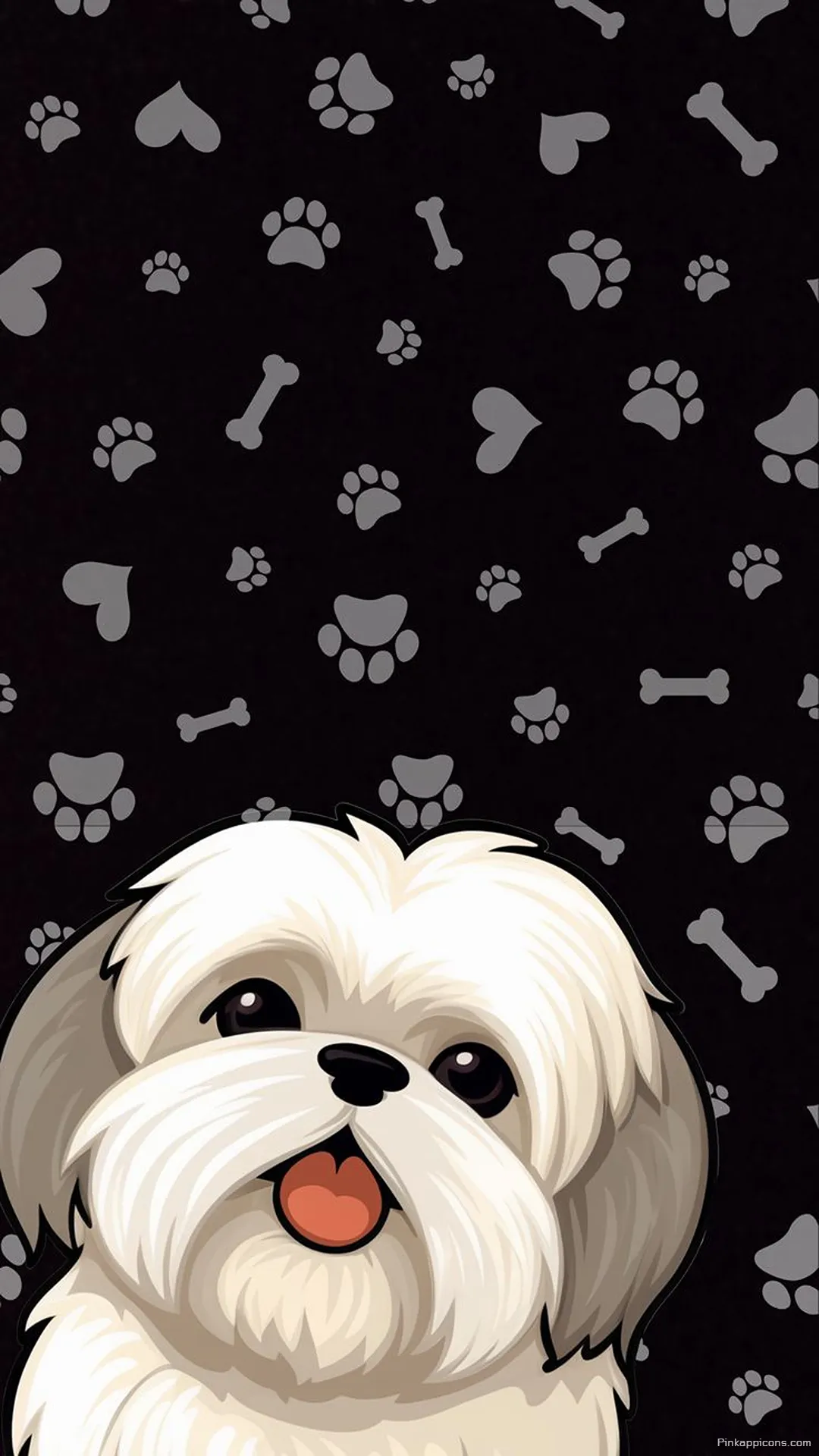 Adorable Shih Tzu Cute Dog Wallpaper with Paw Prints Adorable Shih Tzu Cute Dog Wallpaper with Paw Prints