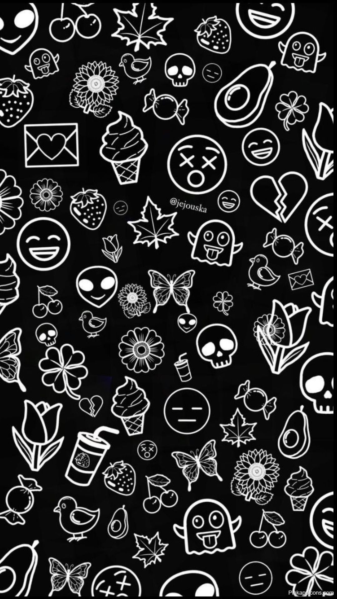 Aneka Doodle Estetik Wallpaper Hitam Putih dengan Simbol Lucu dan Unik Aneka Doodle Estetik Wallpaper Hitam Putih dengan Simbol Lucu dan Unik