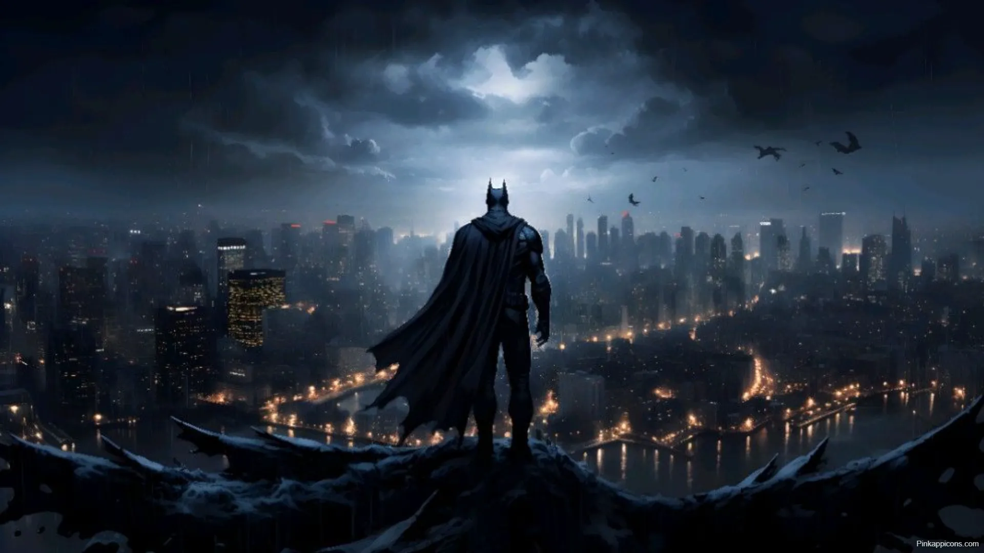 Batman Desktop Wallpaper Vigilante Over Gotham City Background Batman Desktop Wallpaper Vigilante Over Gotham City Background