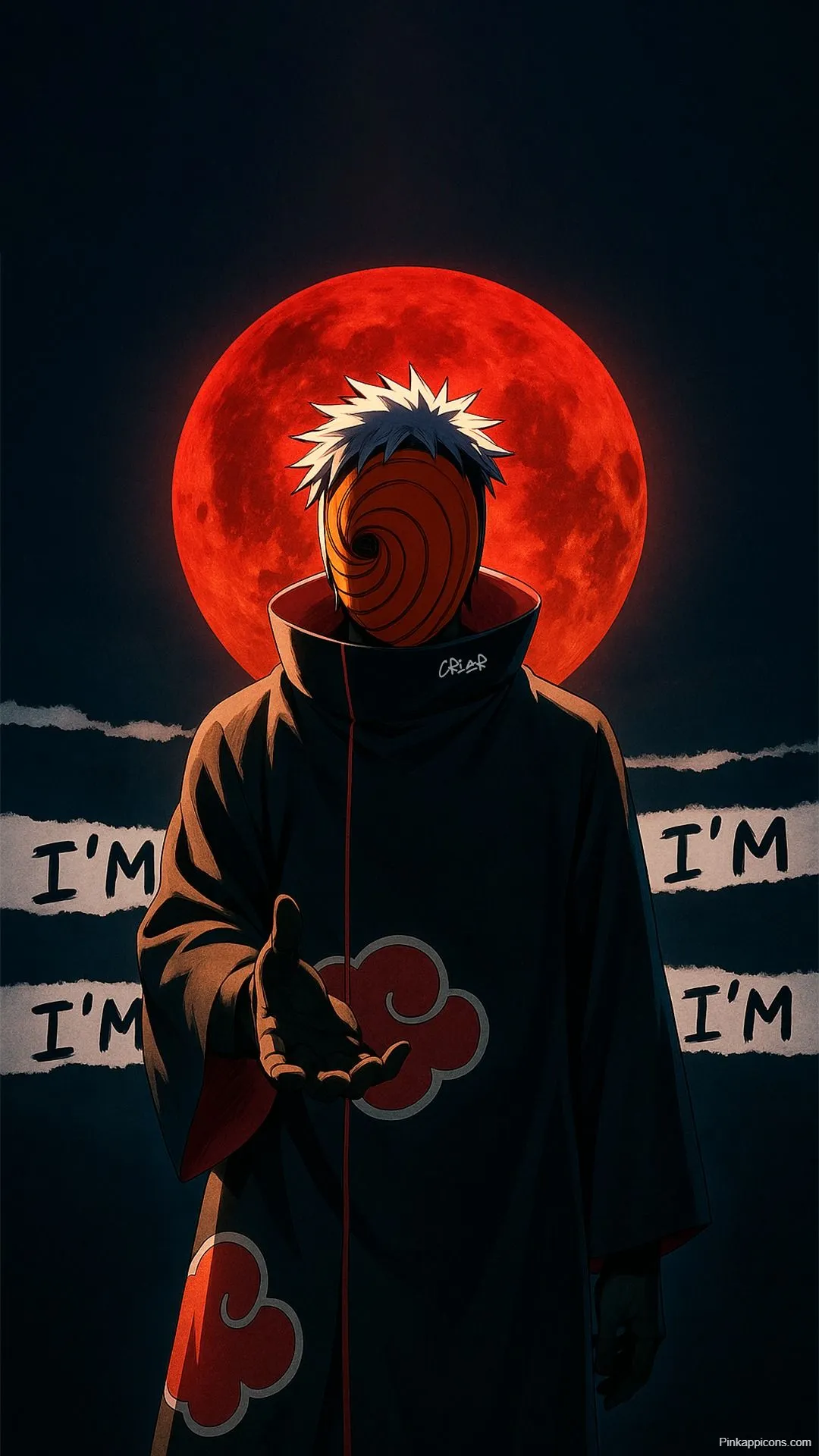 Cool Anime Wallpapers Obito Uchiha Tobi under the Red Moon in Akatsuki Attire Cool Anime Wallpapers Obito Uchiha (Tobi) under the Red Moon in Akatsuki Attire