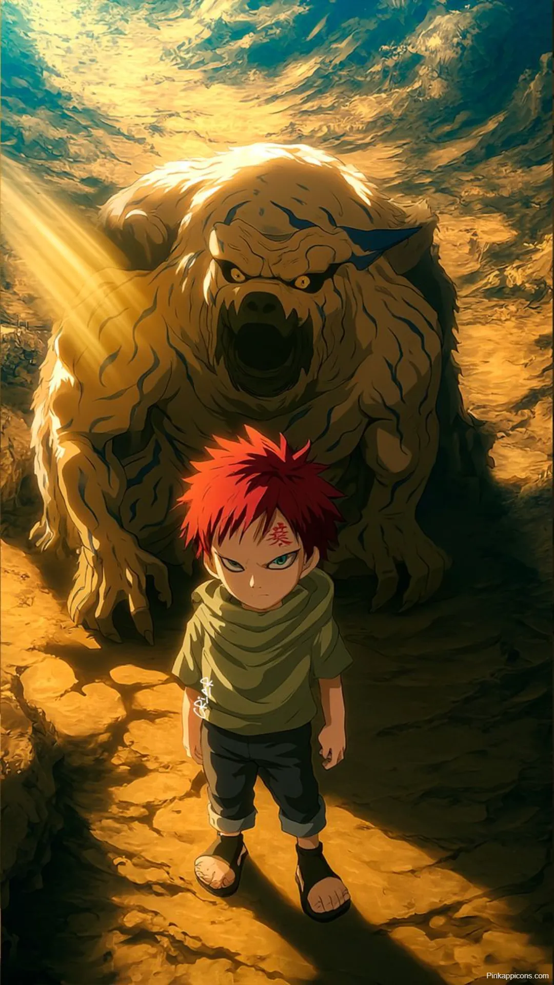 Cool Anime Wallpapers Young Gaara and Shukaku One Tailed Beast from Naruto Cool Anime Wallpapers Young Gaara and Shukaku (One-Tailed Beast) from Naruto