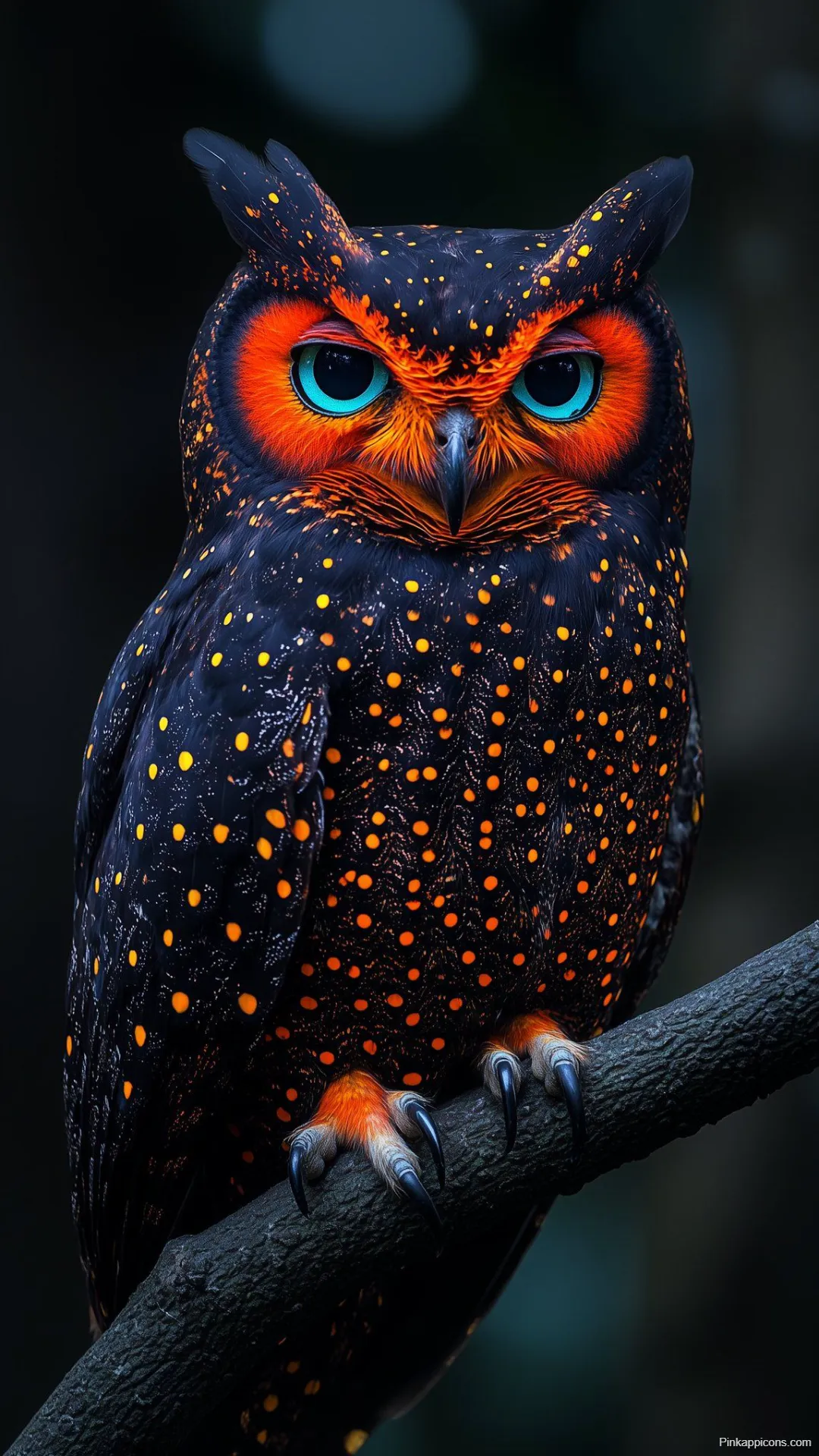 Cool Bird Wallpapers Stunning Orange and Black Owl with Piercing Blue Eyes Cool Bird Wallpapers Stunning Orange and Black Owl with Piercing Blue Eyes