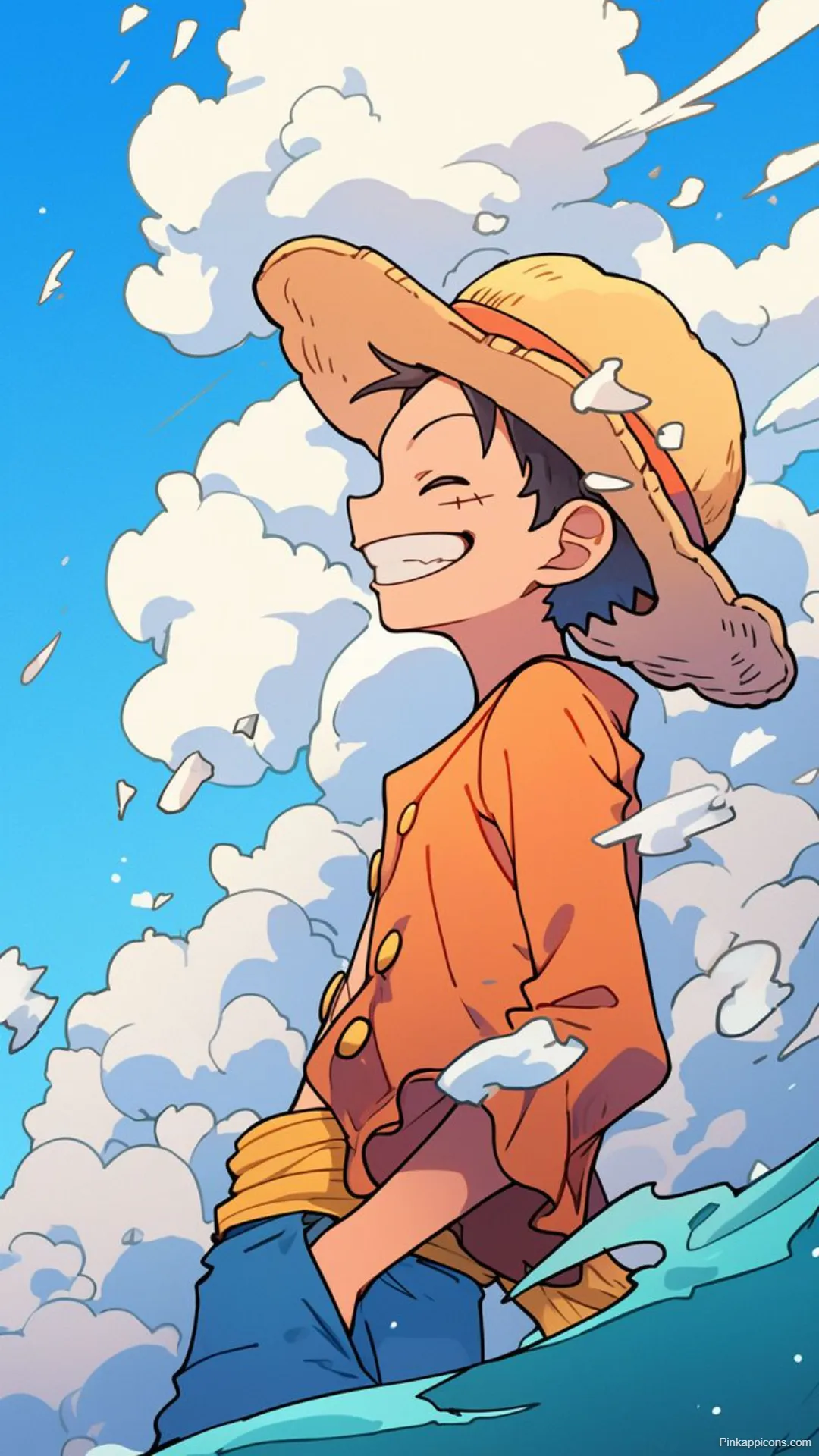 Cute Anime Wallpaper Aesthetic Luffy with Straw Hat Blue Sky Cute Anime Wallpaper Aesthetic Luffy with Straw Hat & Blue Sky