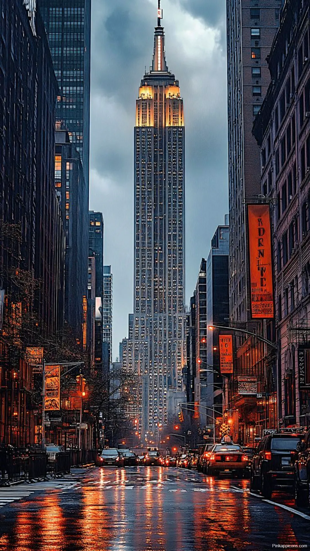 Empire State Building Rainy Night Street Wallpaper Classic NYC Skyline Wallpapers Empire State Building Rainy Night Street Wallpaper – Classic NYC Skyline-Wallpapers