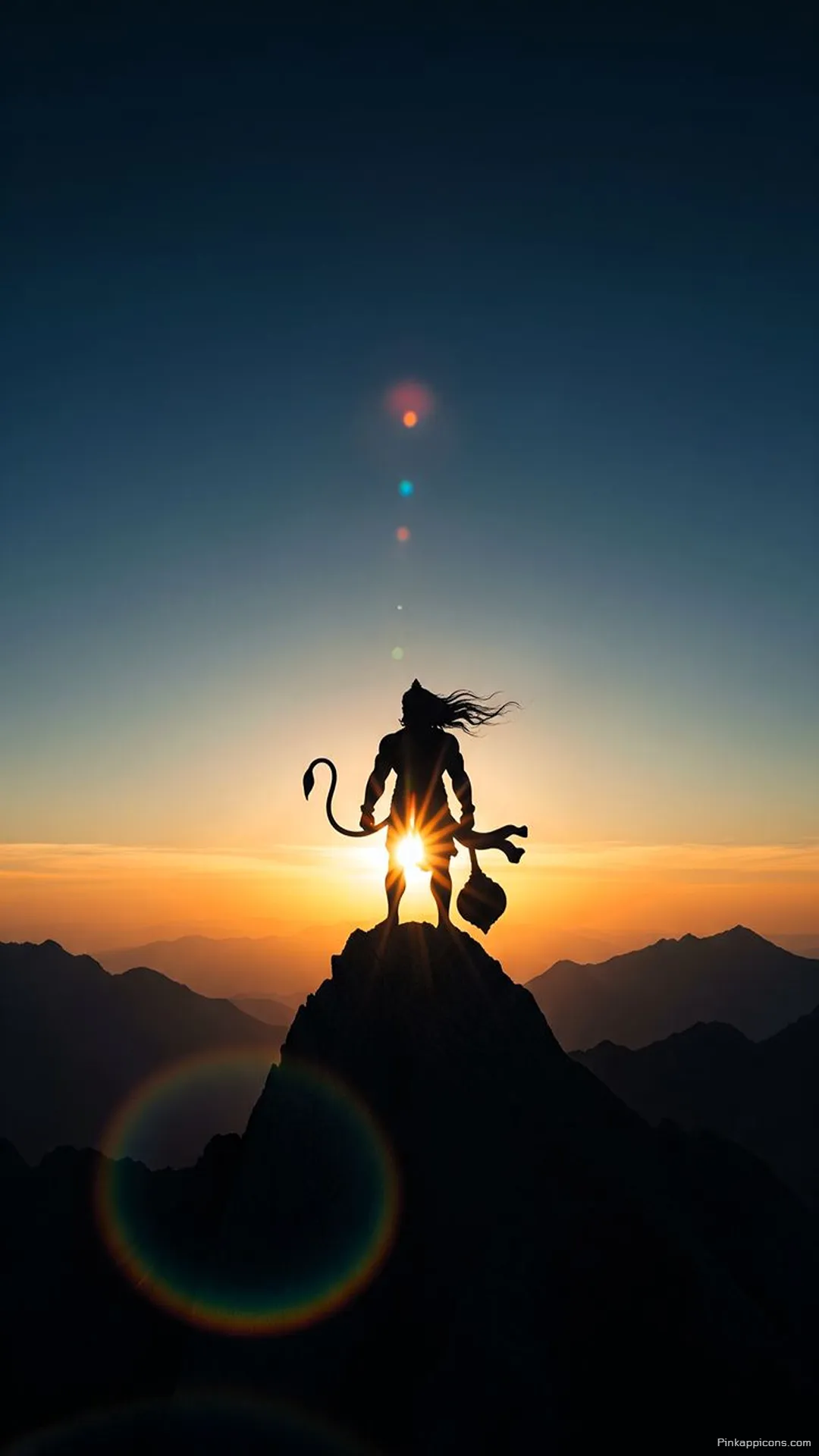 Epic Hanuman Silhouette iPhone Wallpaper at SunsetSunrise Peak Epic Hanuman Silhouette iPhone Wallpaper at SunsetSunrise Peak