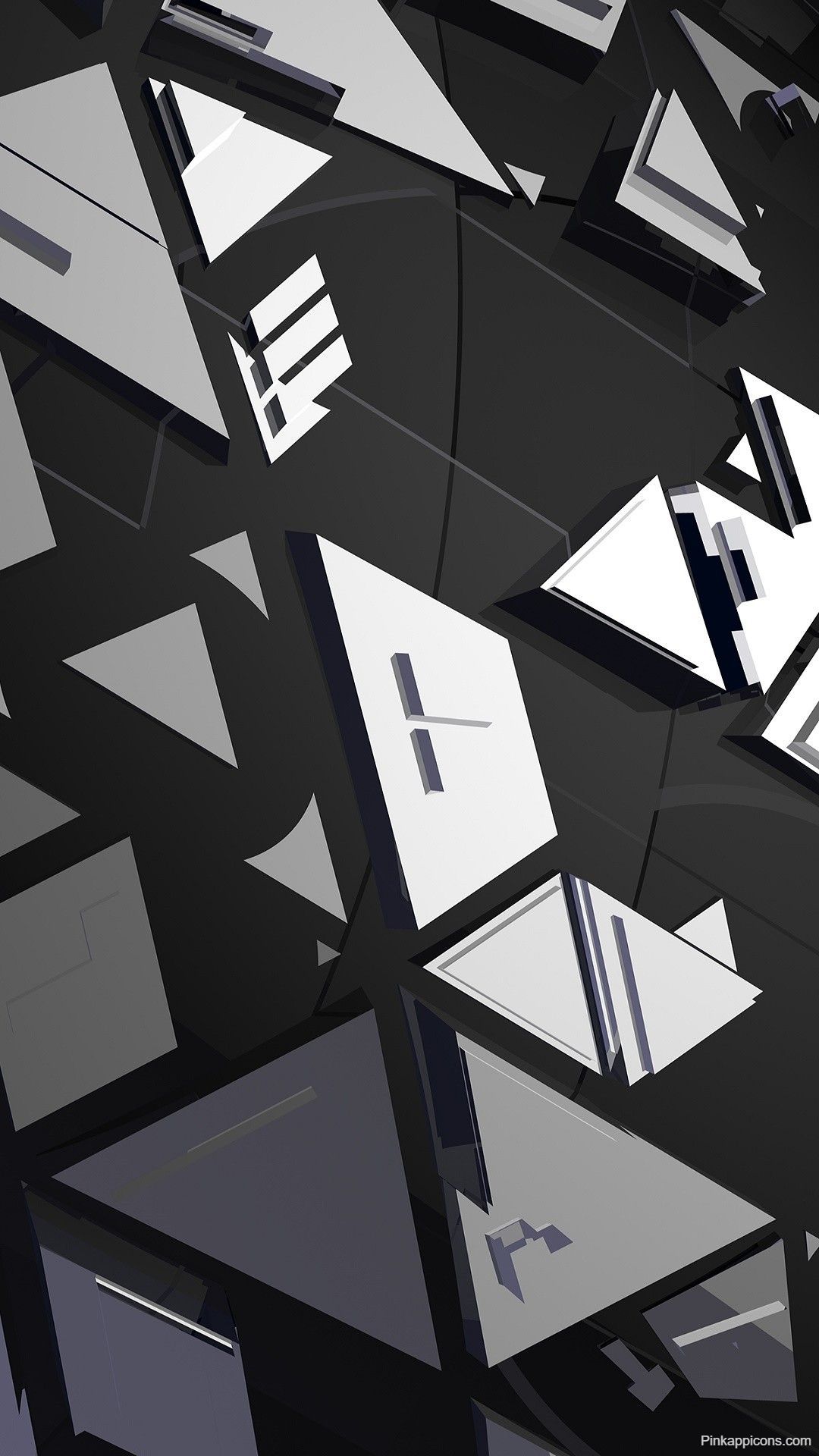 Fragmen Geometris Desain Abstrak dalam Wallpaper Hitam Putih Modern 1 Fragmen Geometris Desain Abstrak dalam Wallpaper Hitam Putih Modern