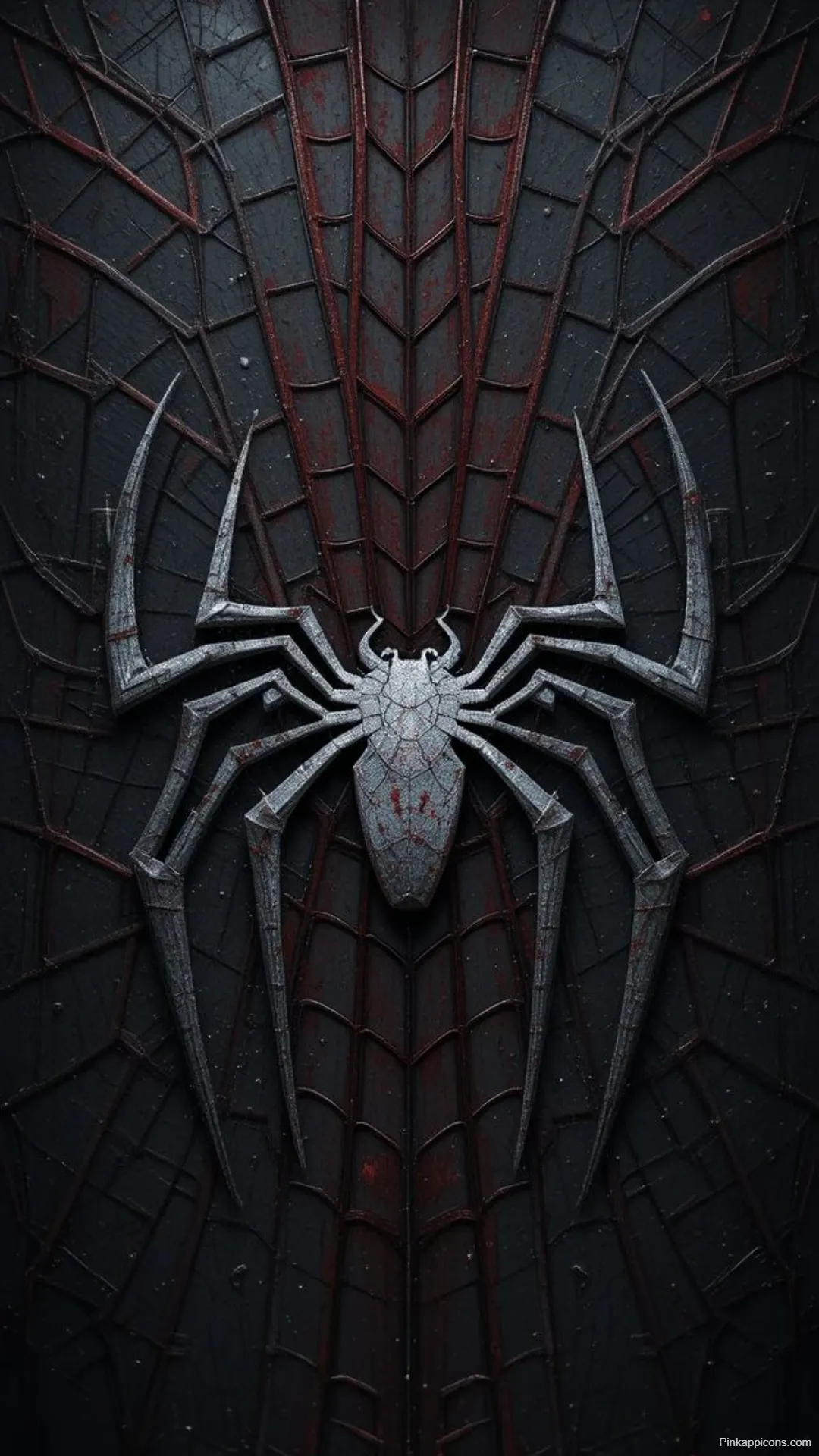 Gritty Spider-Man Emblem Red and Black Wallpapers [4K]