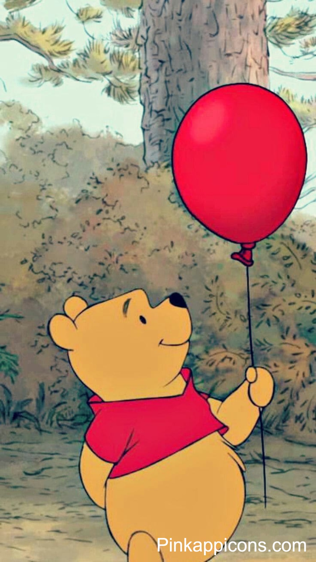 Happy Pooh Bear Classic Cartoon Wallpaper – Joyful Phone Background Happy Pooh Bear Classic Cartoon Wallpaper – Joyful Phone Background.